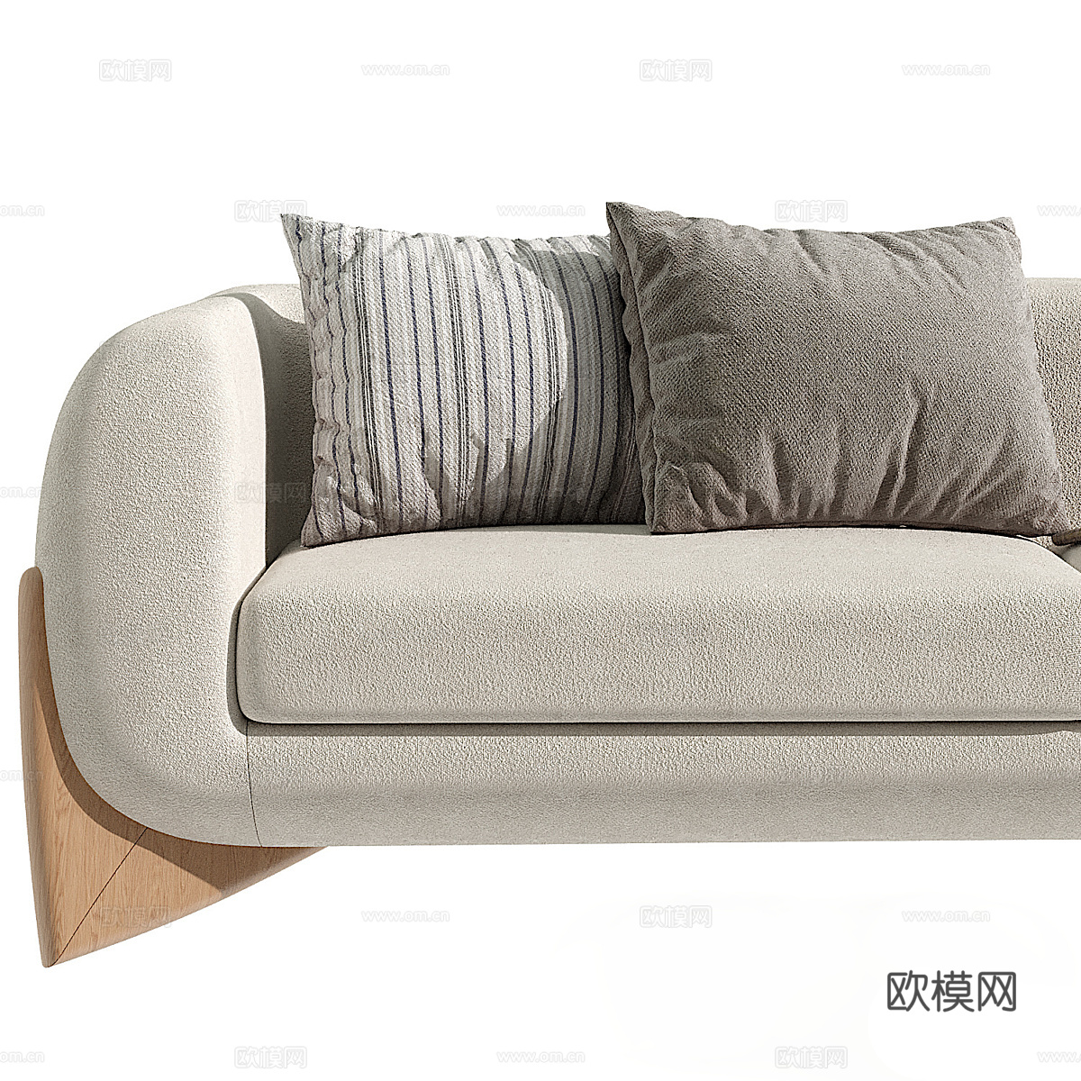 新中式日式布艺休闲沙发3d模型