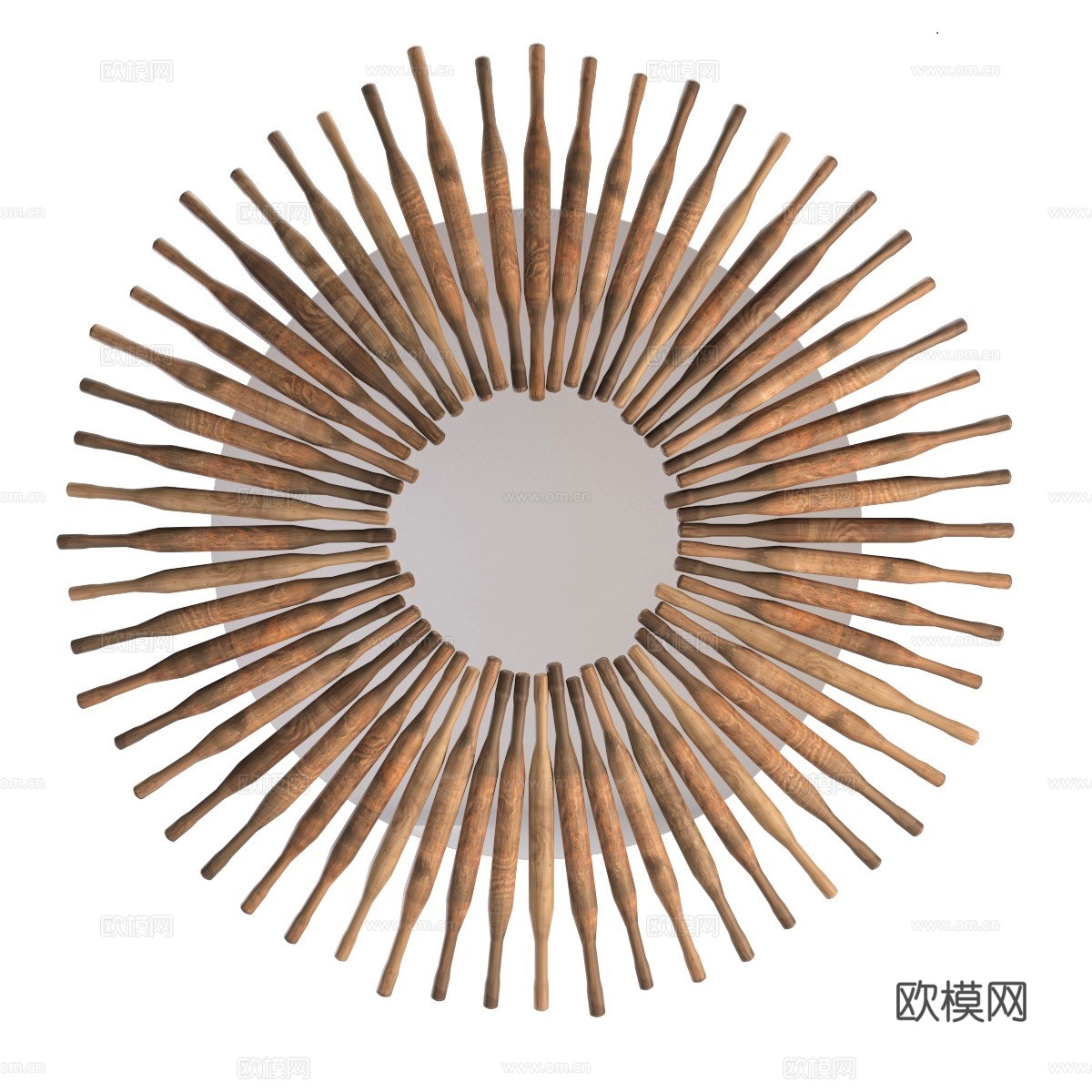 新中式侘寂装饰镜子3d模型