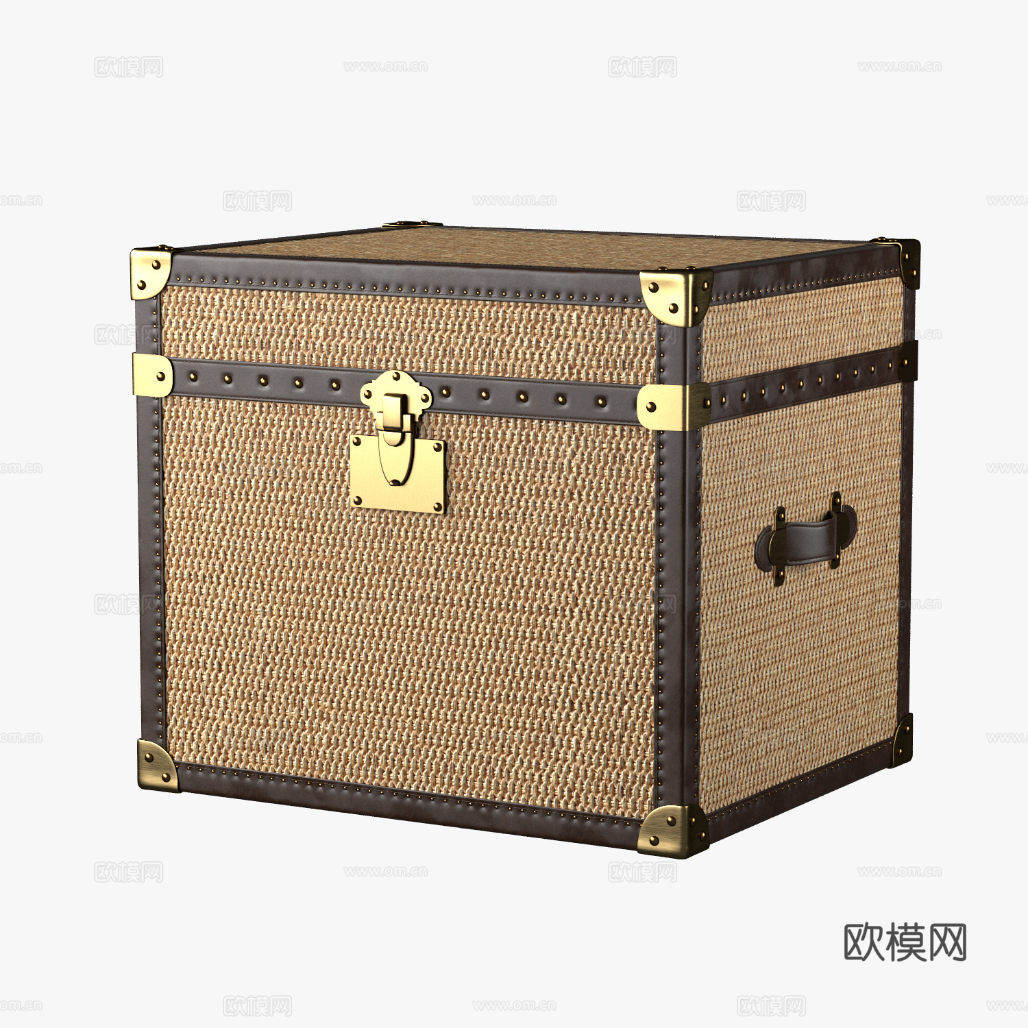 新中式轻奢藤编收纳箱3d模型