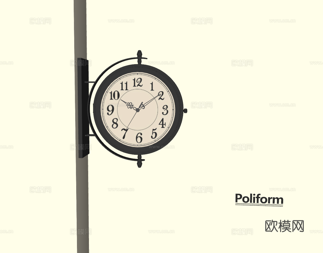 现代中古风钟表中古挂钟su模型