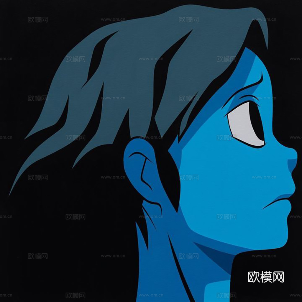 现代简约装饰画 卡通动漫人物头像下载（渲染图3）