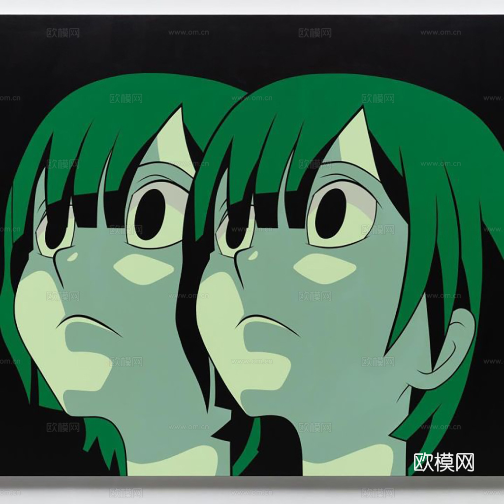 现代简约装饰画 卡通动漫人物头像下载（渲染图2）