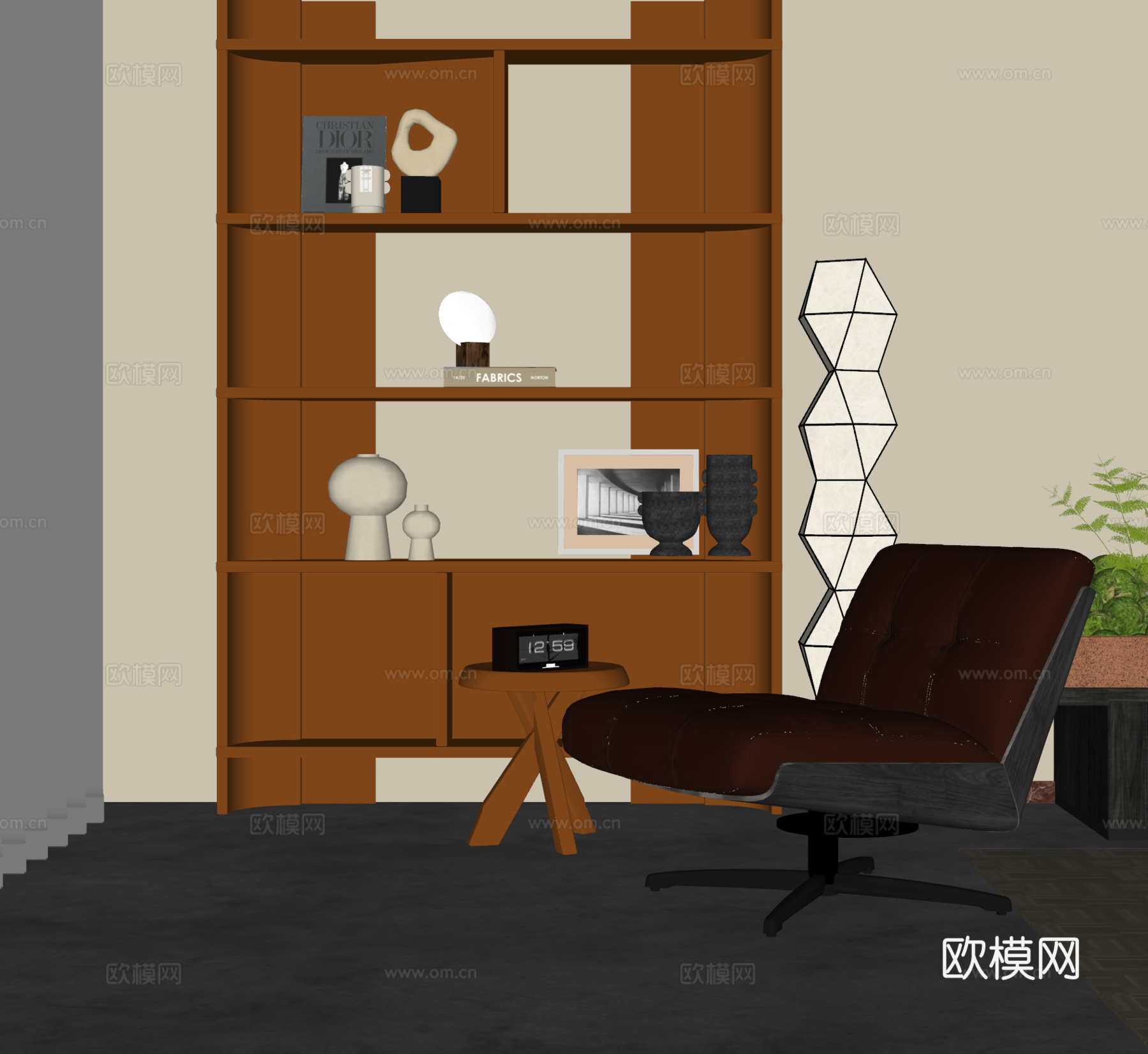 中古风休闲椅su模型