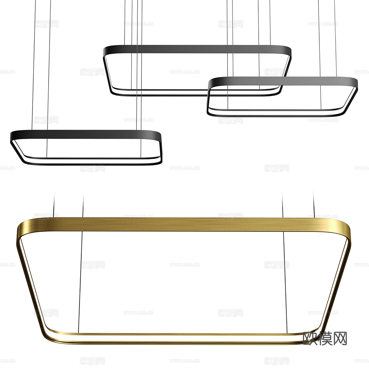 现代极简装饰吊灯3d模型