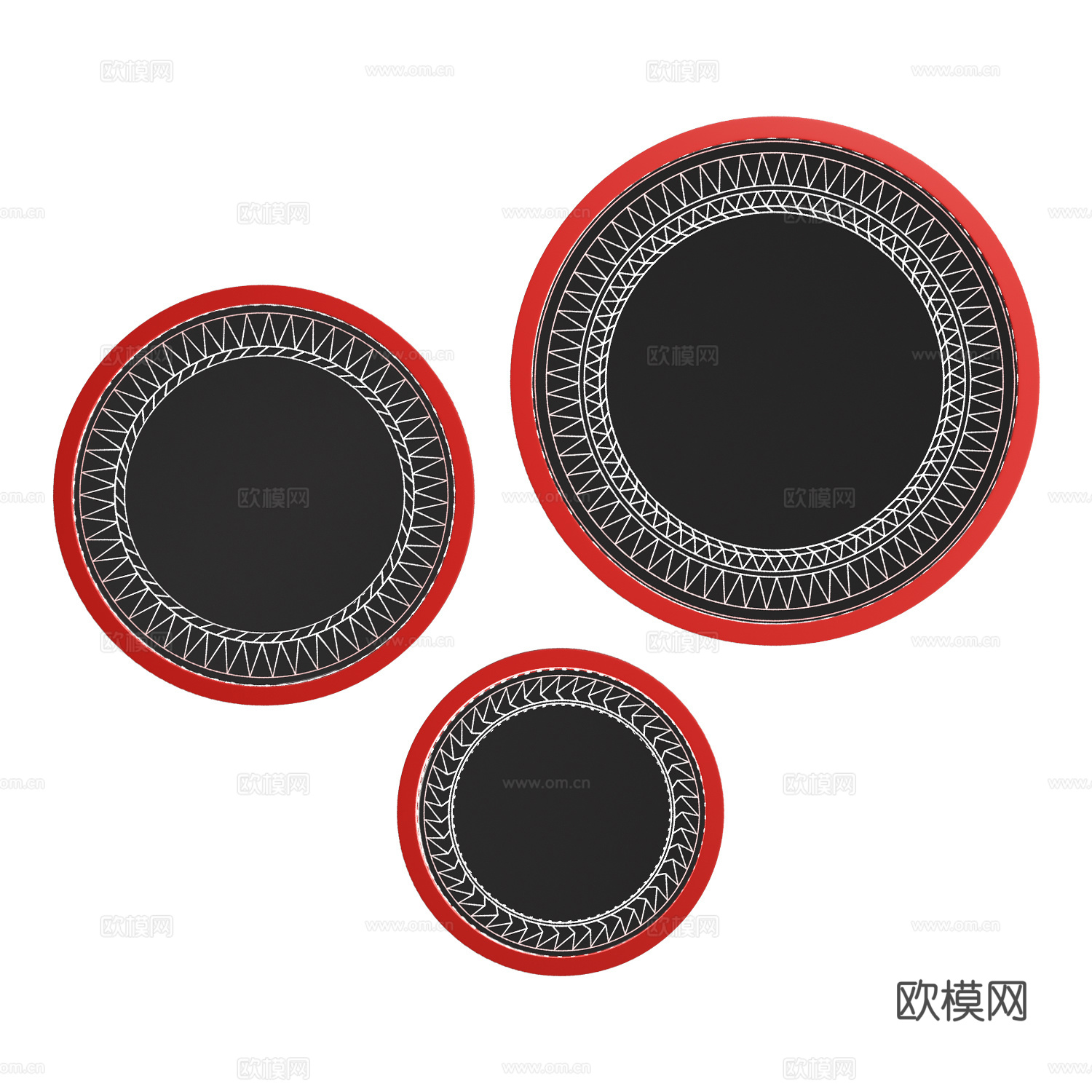 现代意式装饰镜3d模型