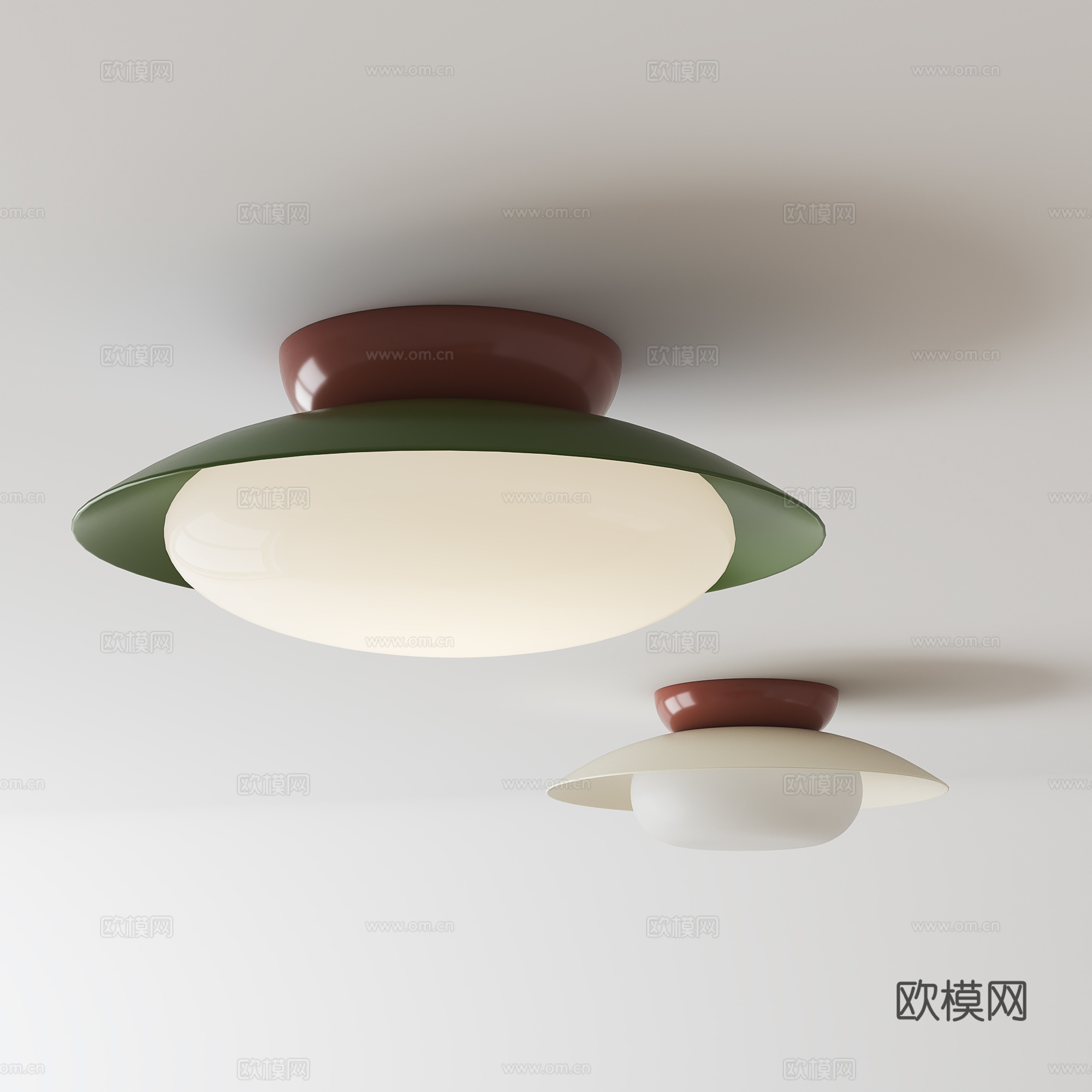 奶油风儿童房吸顶灯3d模型