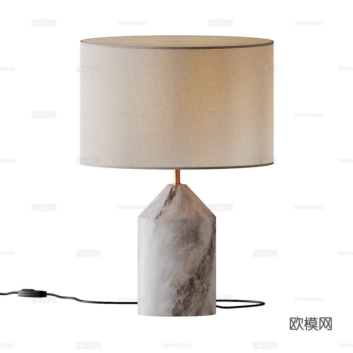 现代意式大理石台灯3d模型