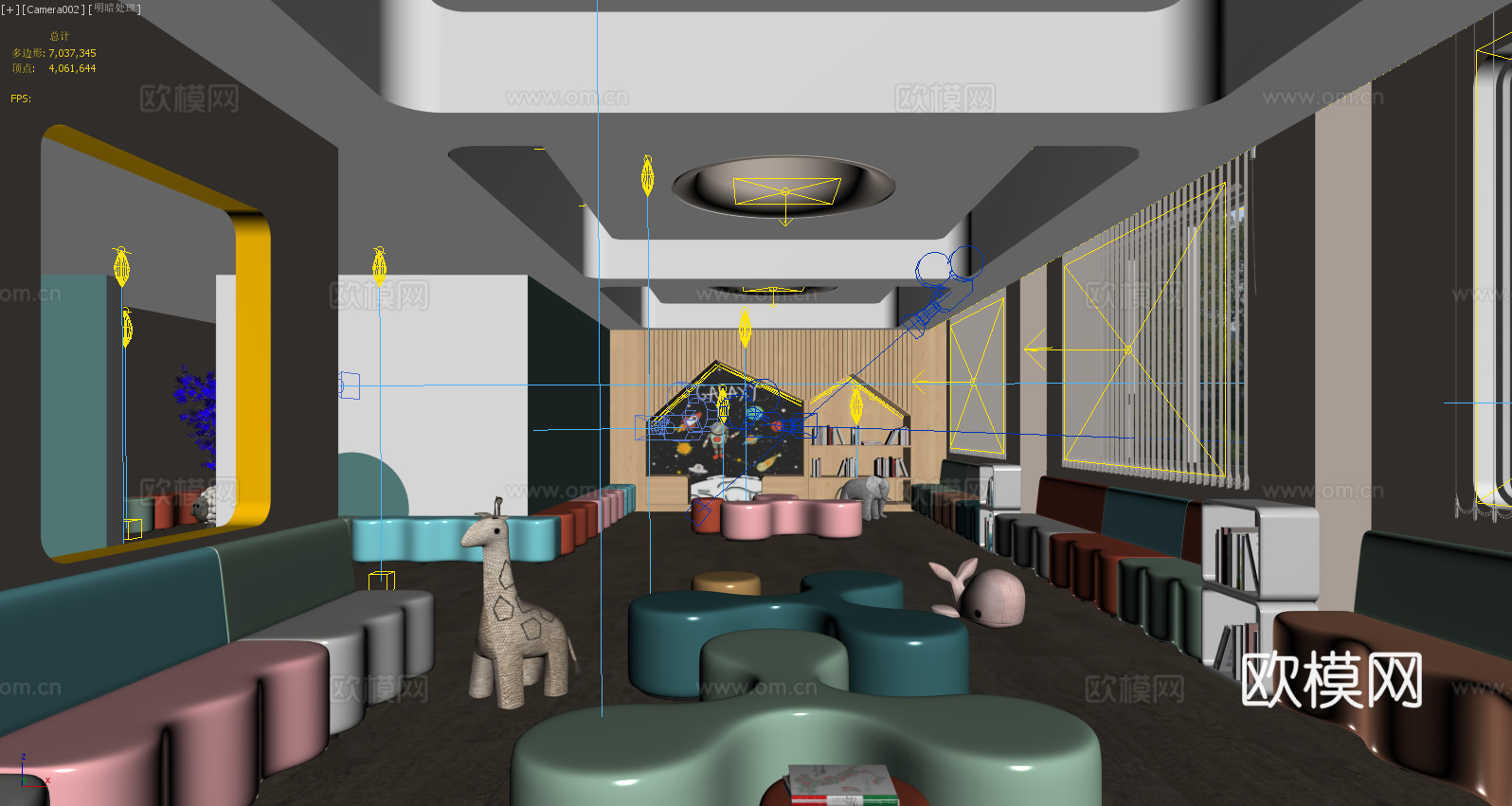 亲子互动区 休息区 活动区域3d模型