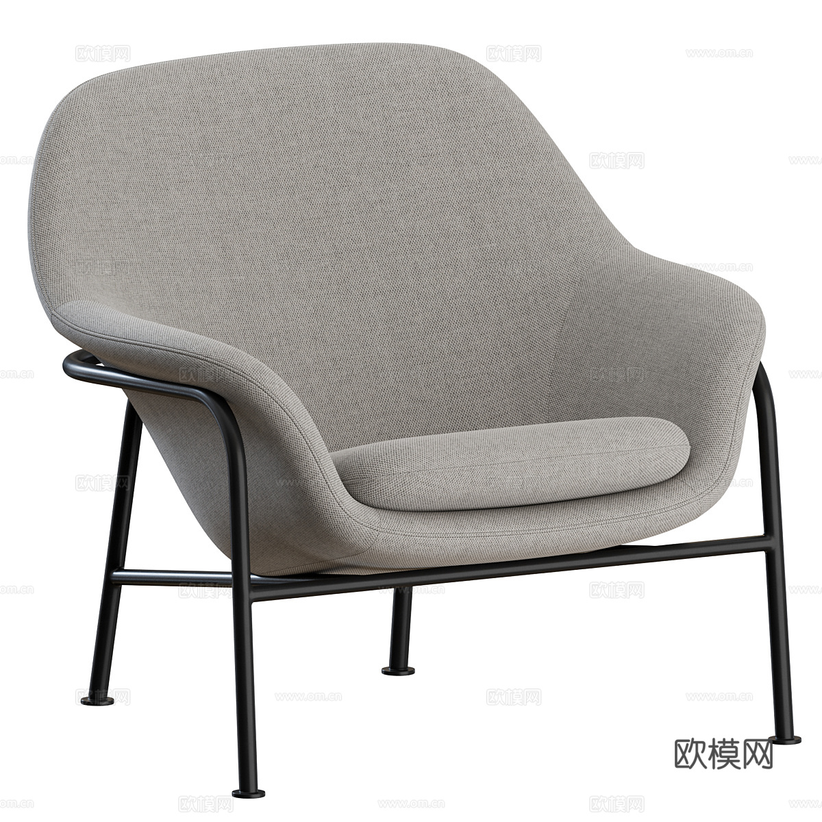 现代极简布艺休闲椅3d模型