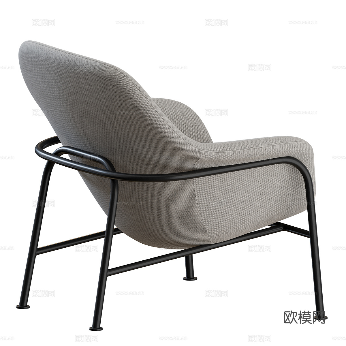 现代极简布艺休闲椅3d模型