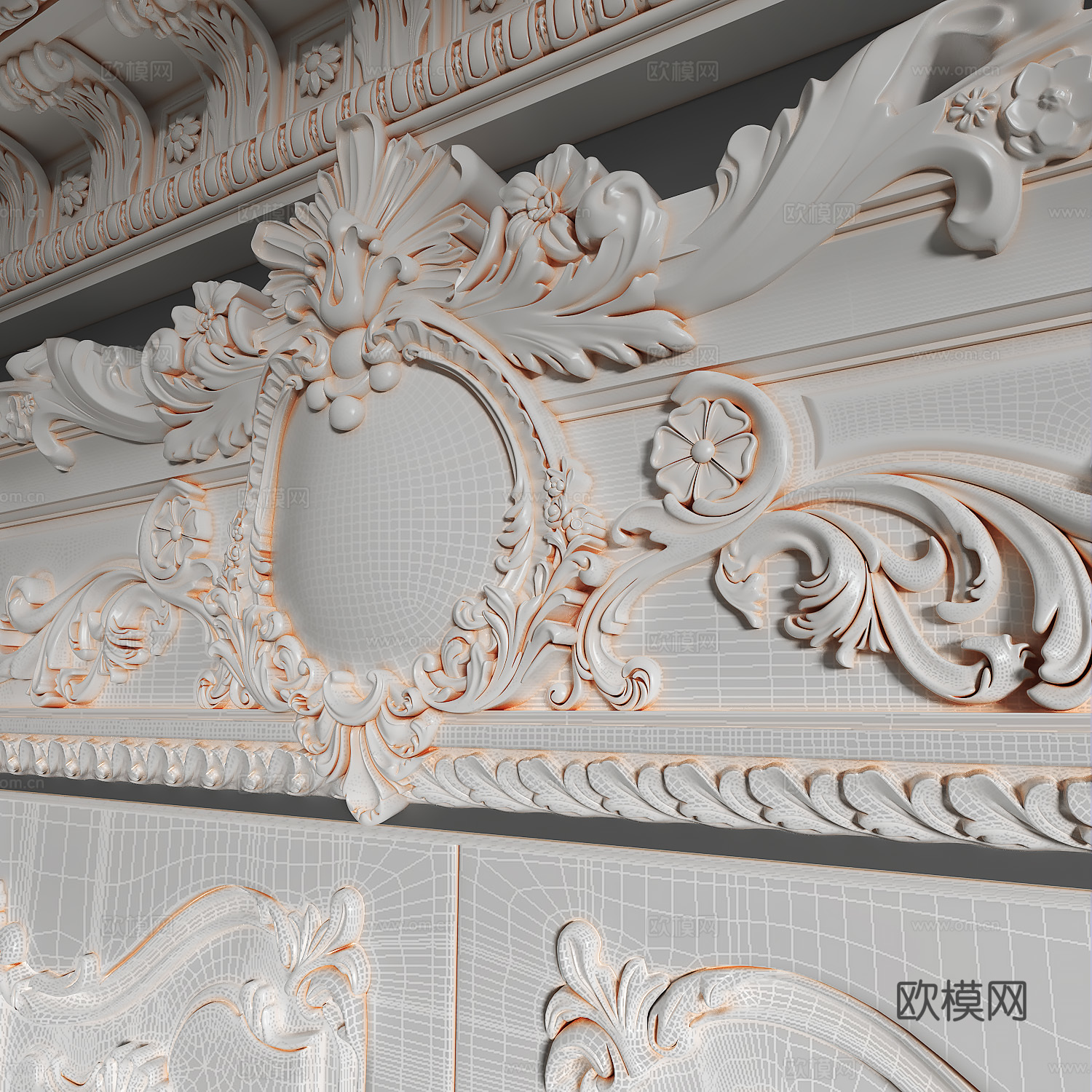 欧式法式双开门3d模型