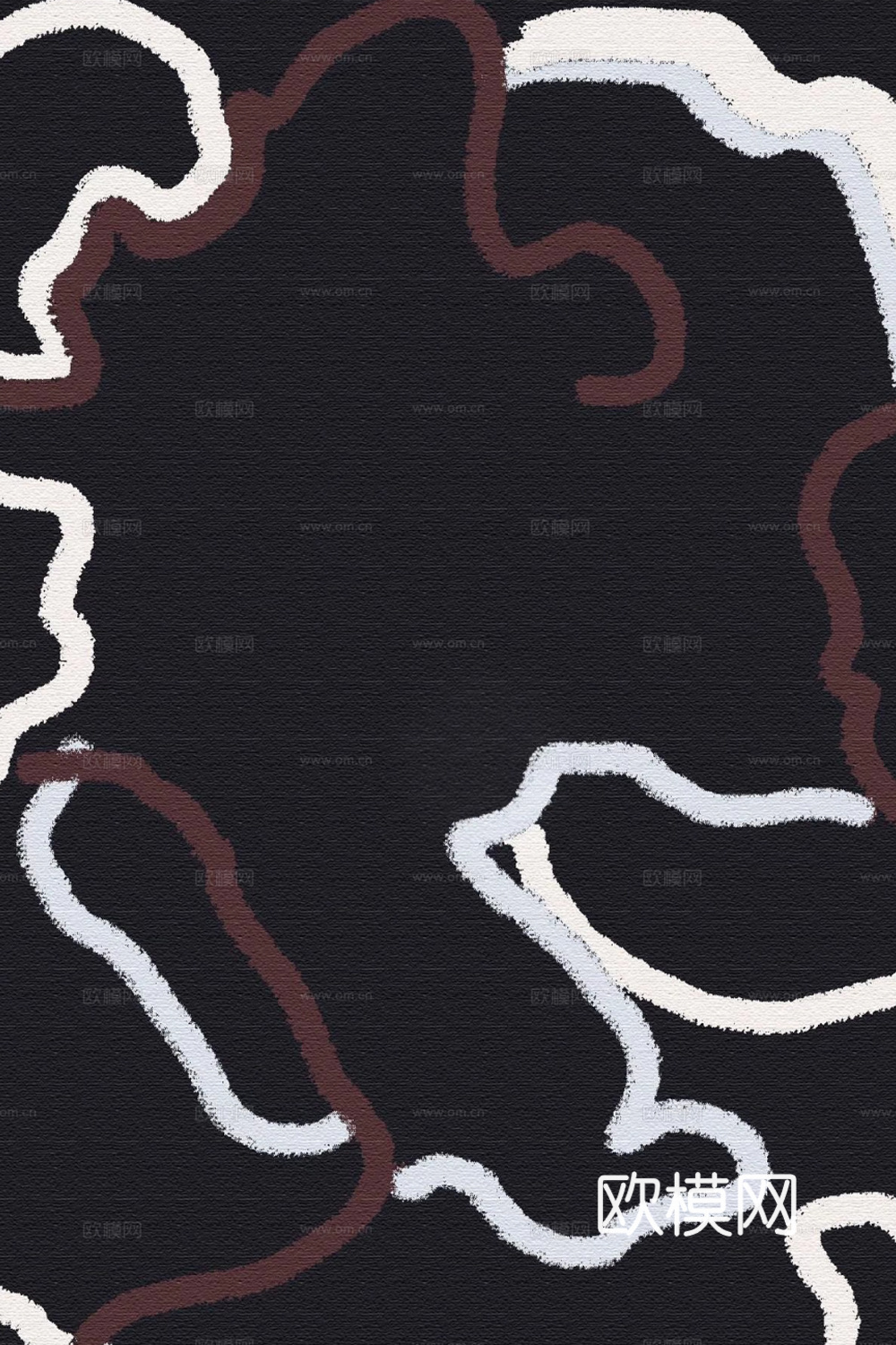 现代简约风地毯  黑色地毯