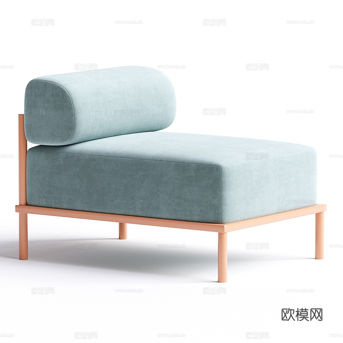 现代北欧布艺休闲椅3d模型