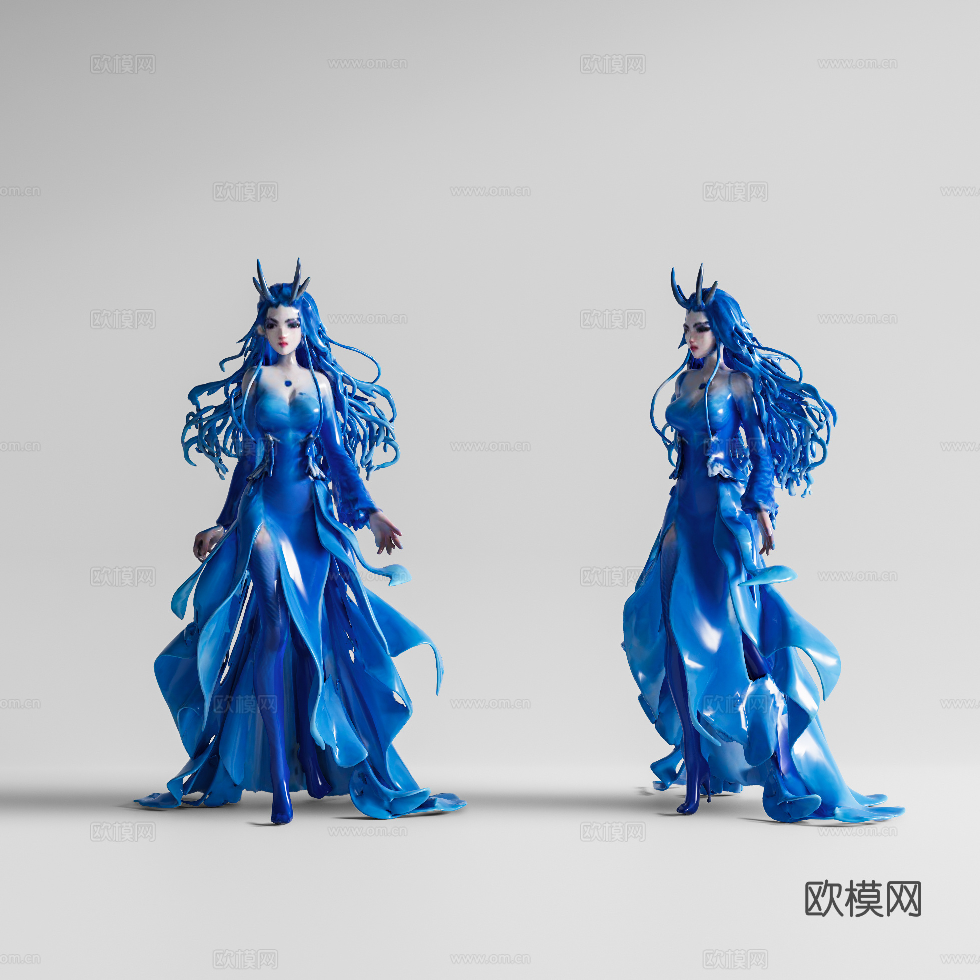 现代雕塑摆件 敖润 哪吒 哪吒之魔童闹海 手办 女人su模型