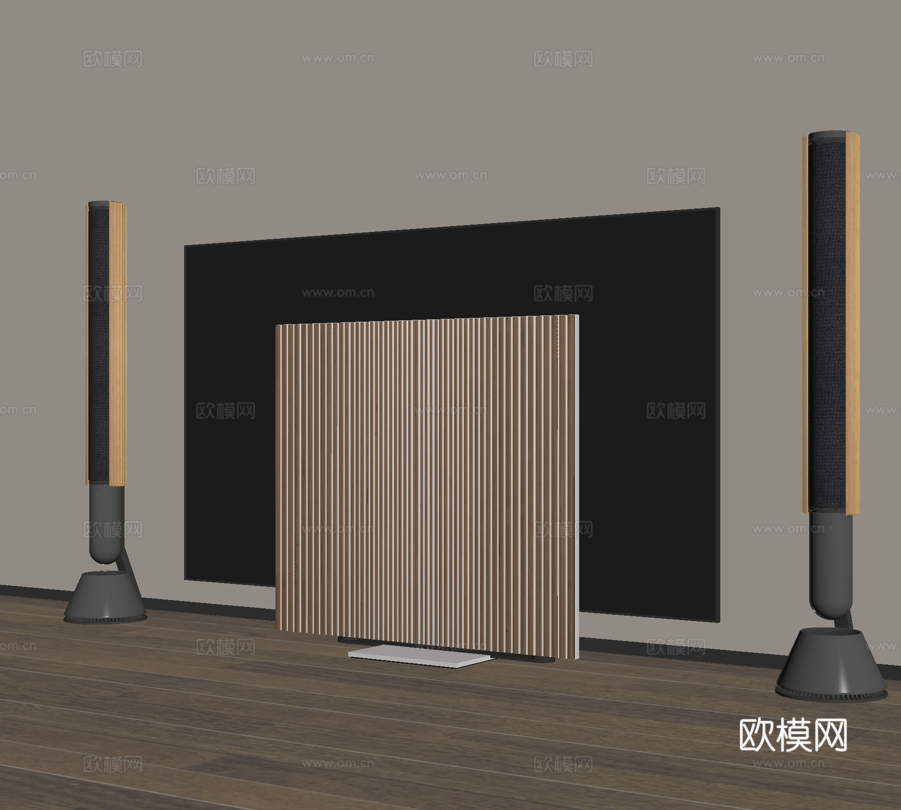 电视机 电视机柜 音响 音箱su模型