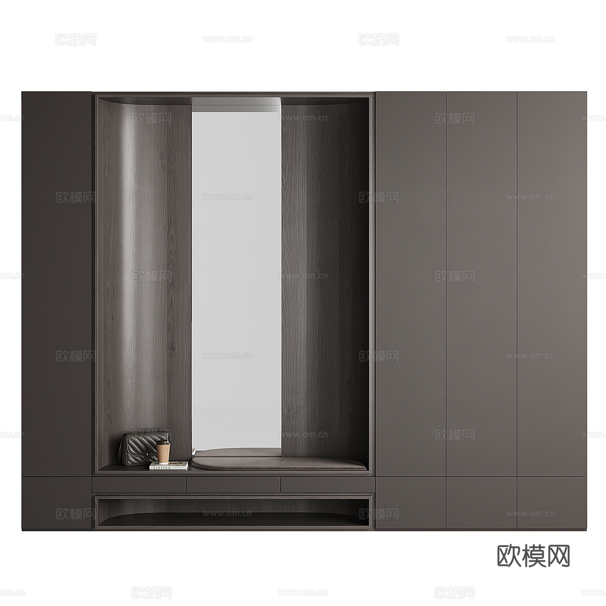 现代极简鞋柜3d模型