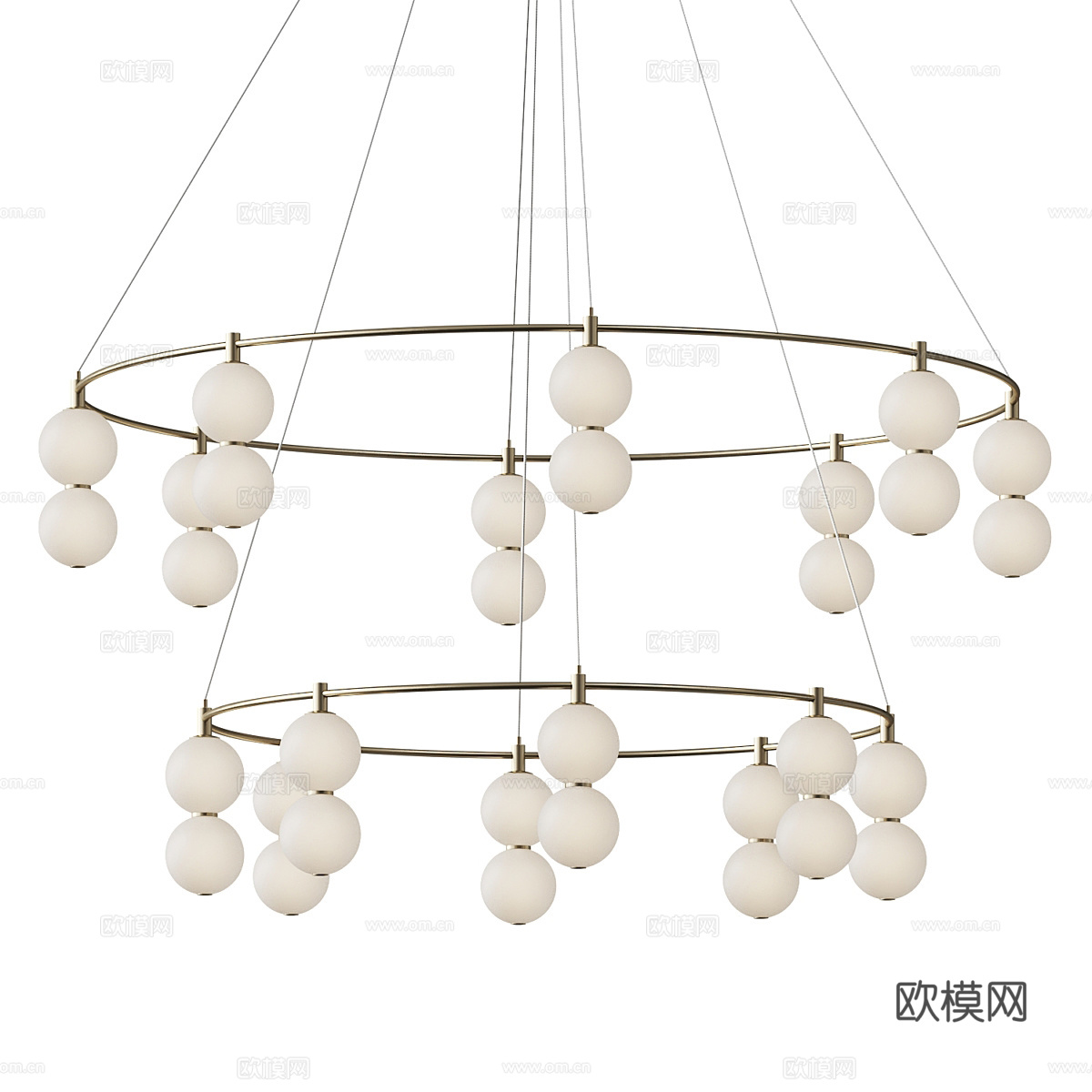 现代轻奢圆环装饰吊灯3d模型