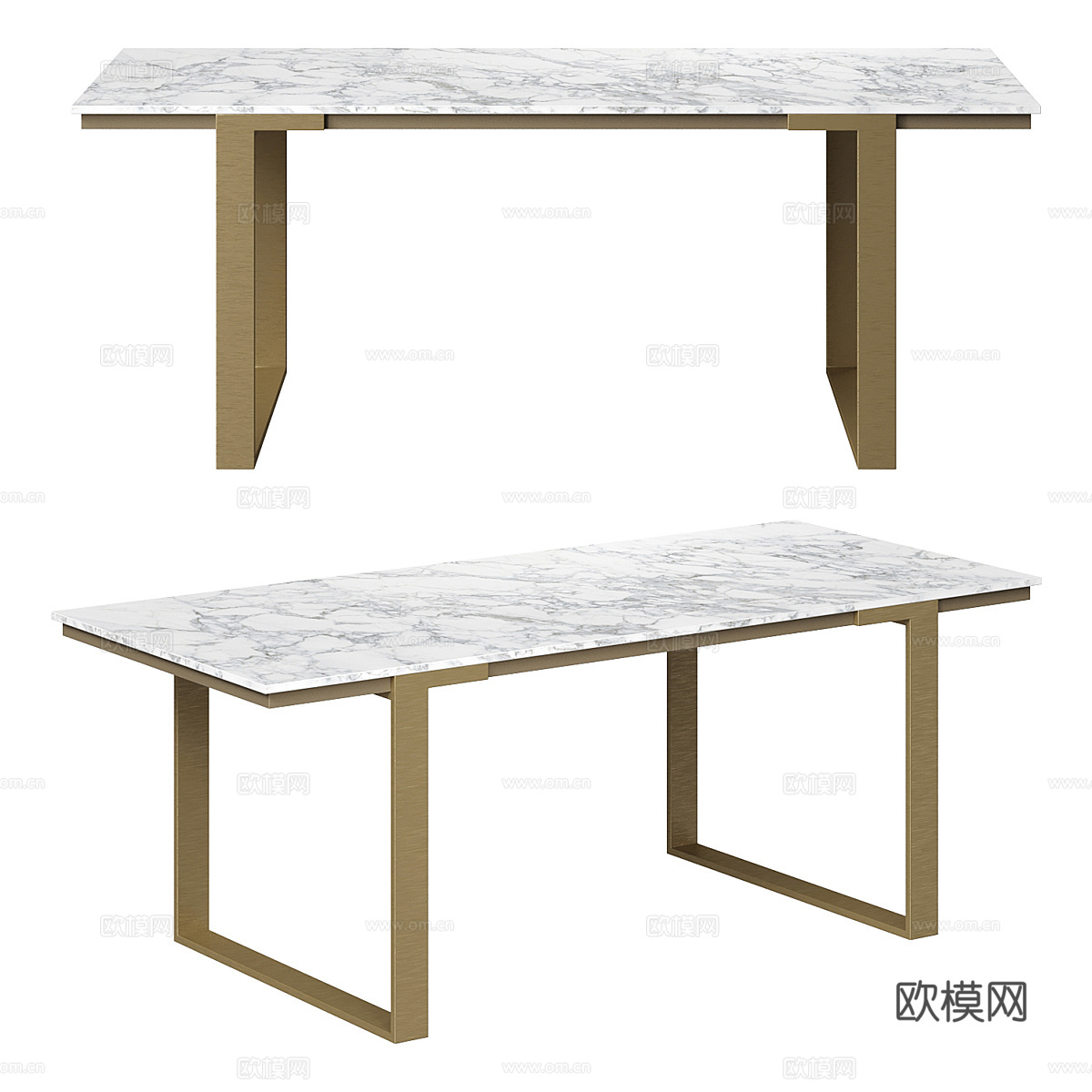 现代轻奢极简大理石餐桌3d模型
