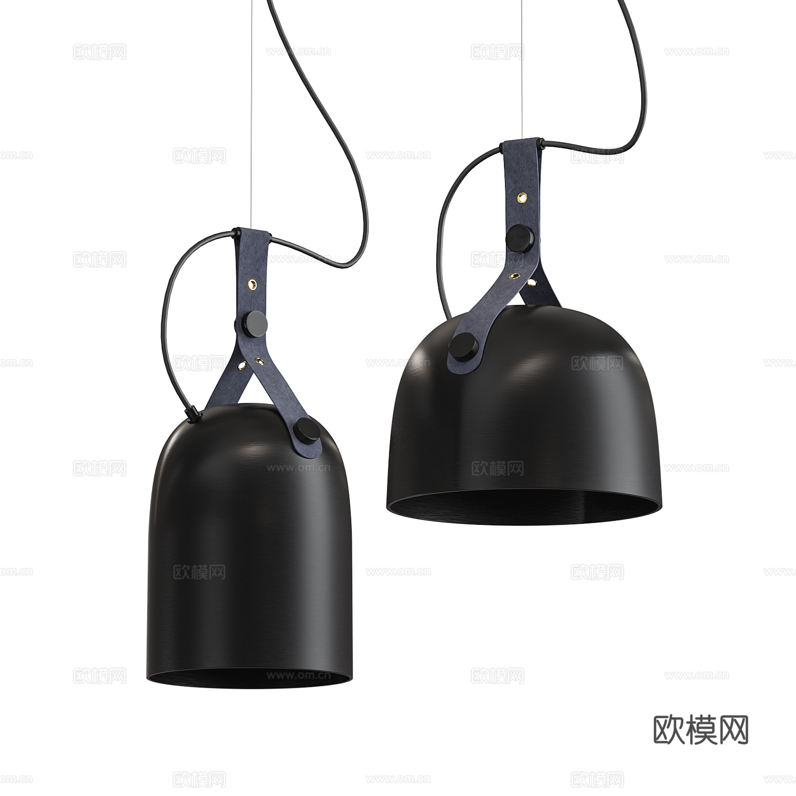 现代意式皮革吊灯3d模型