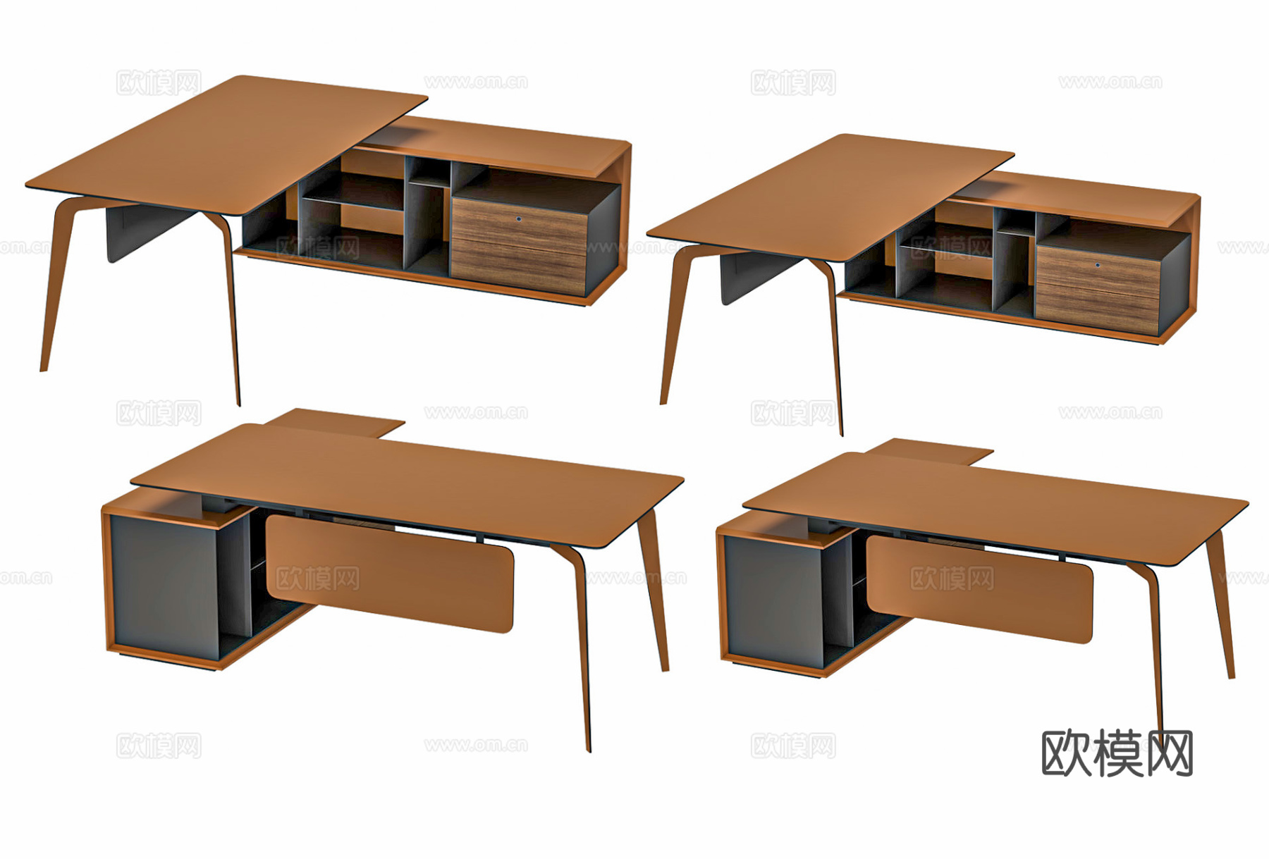 现代铁艺极简办公桌 创意办公桌 艺术造型办公桌 极简办公桌su模型