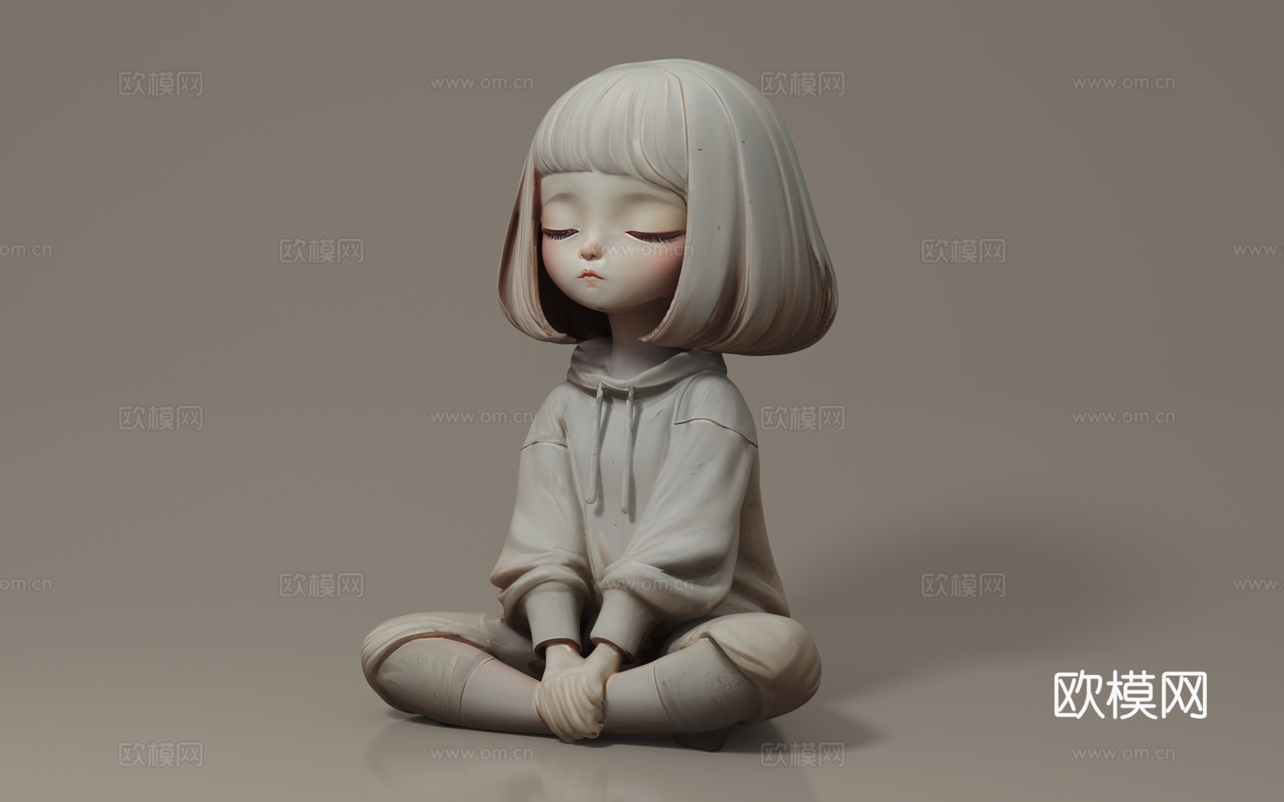 女孩 少女 女人 孩子 坐姿 唯美 文静 手办 摆件 装饰3d模型