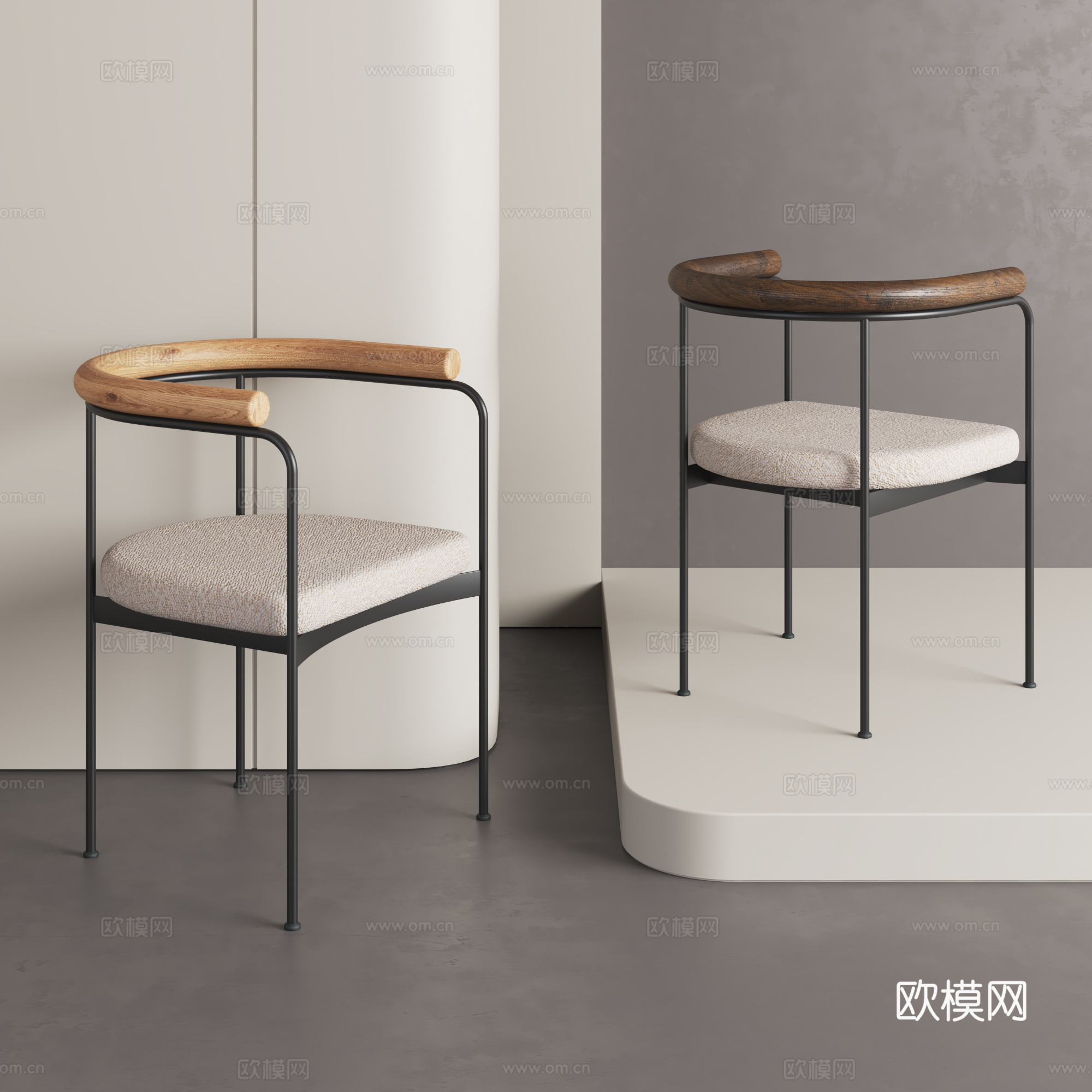 现代餐椅  现代单椅 极简洽谈椅子 简约餐椅3d模型