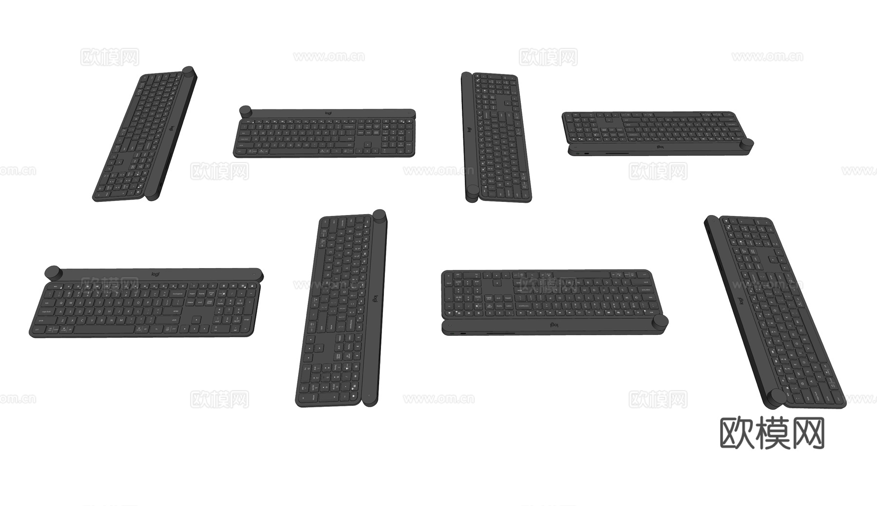 现代罗技键盘 craft键盘 罗技无线键盘 简约无线蓝牙键盘su模型