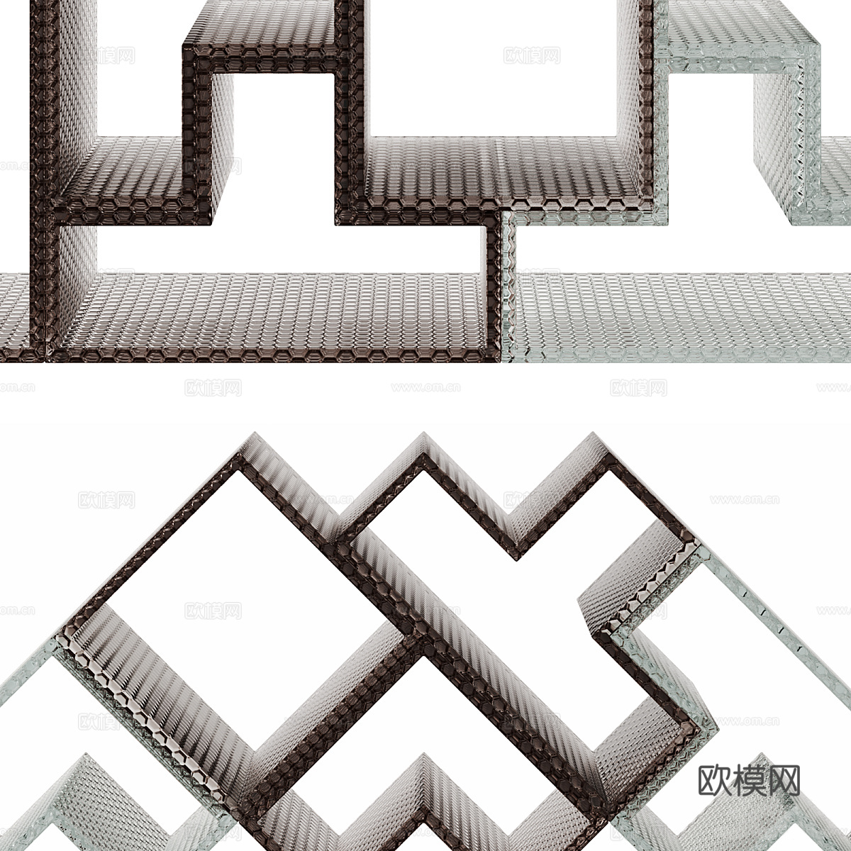 现代意式极简装饰书架3d模型