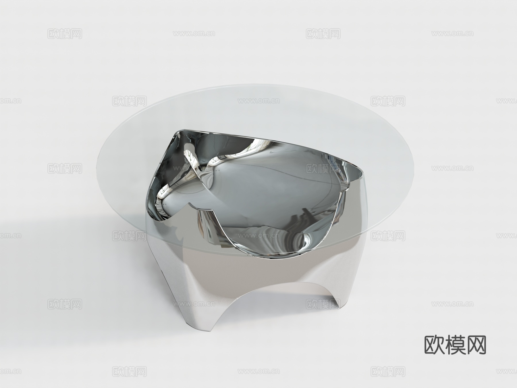 玻璃茶几不锈钢茶   不锈钢茶几圆茶几su模型