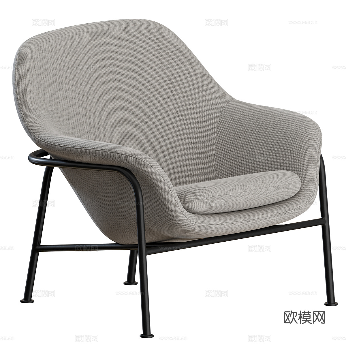 现代极简布艺休闲椅3d模型