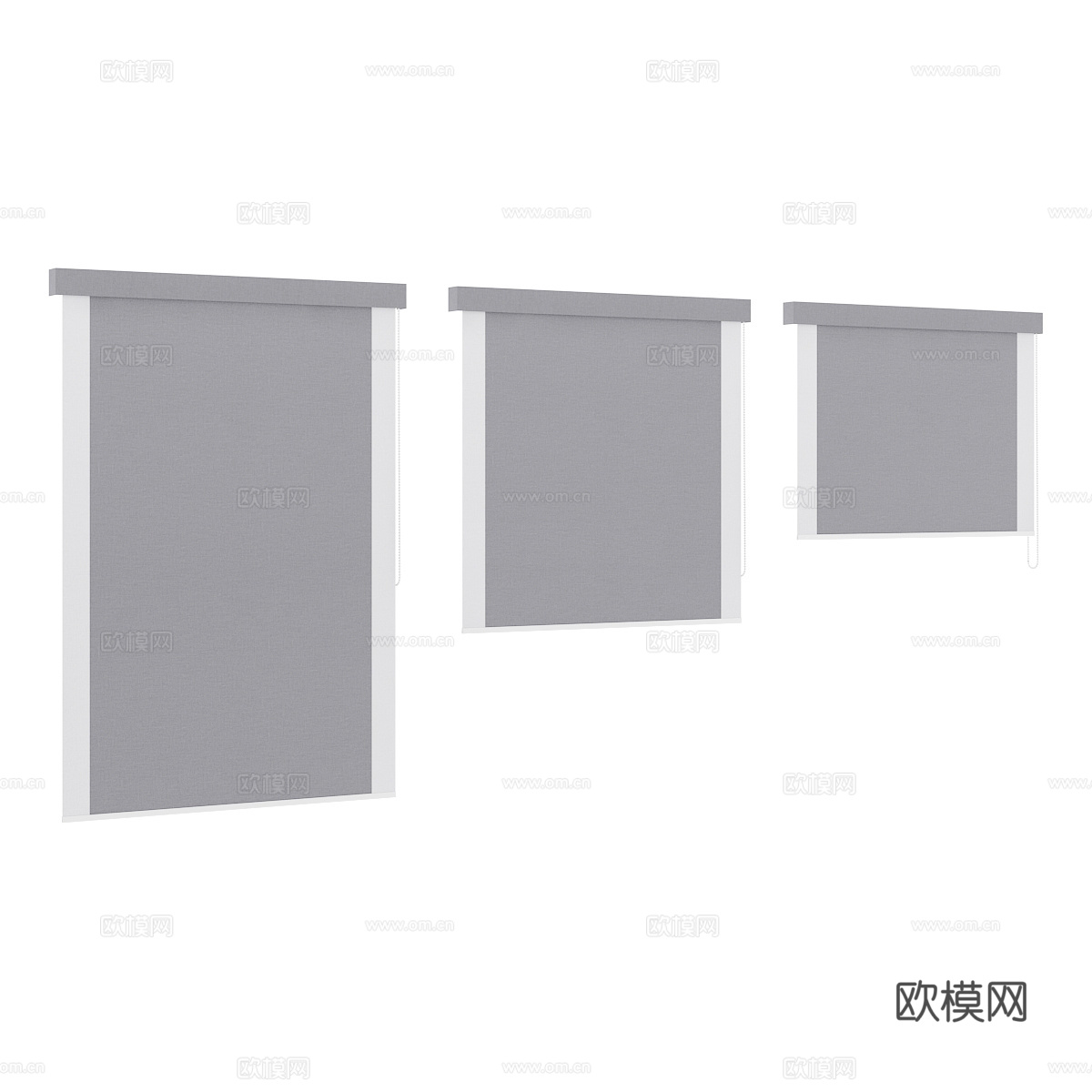 现代窗帘 布帘 卷帘 厨卫 卧室 书房帘组合3d模型
