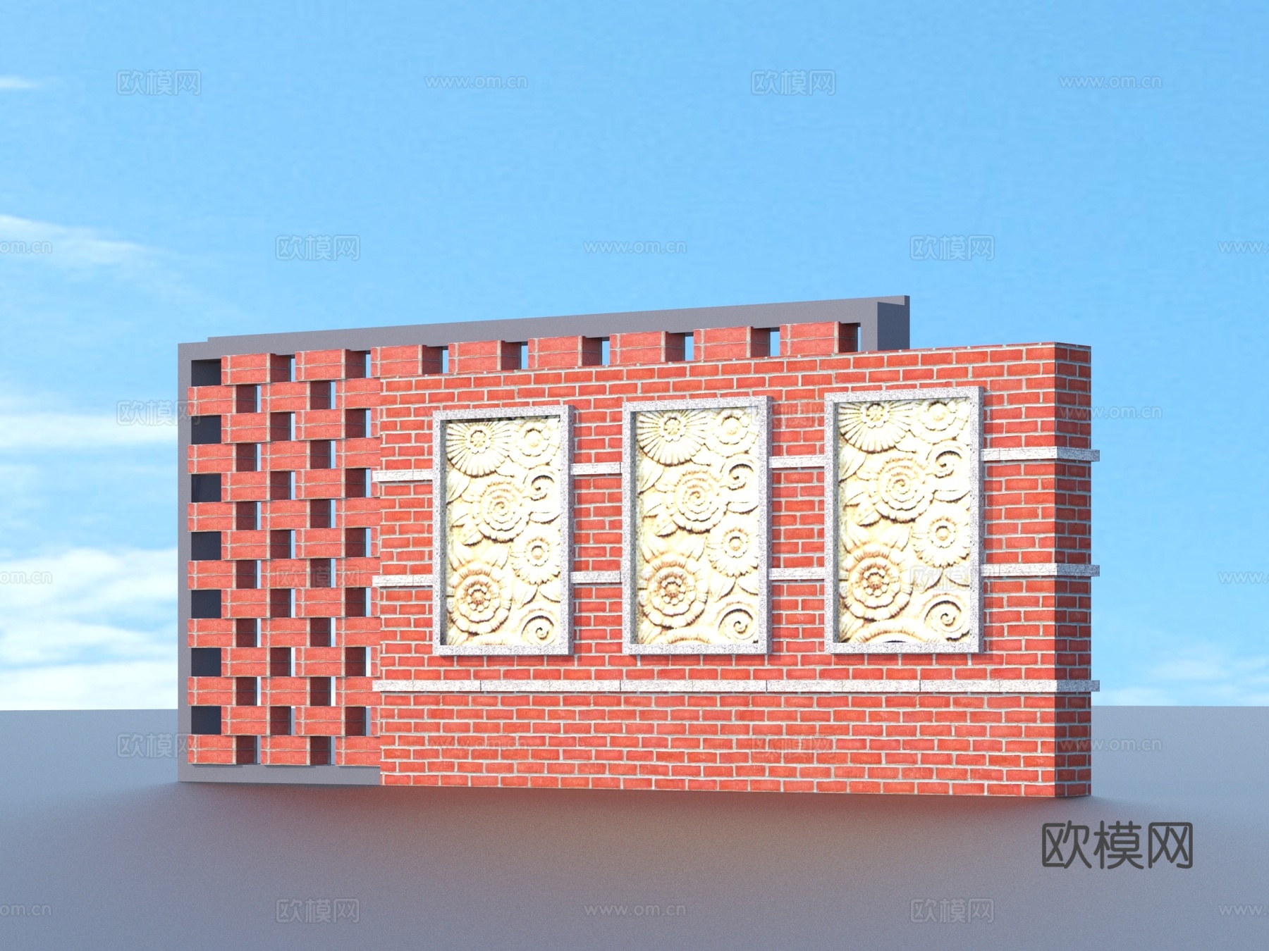 砖墙 红砖墙 立体砖墙3d模型