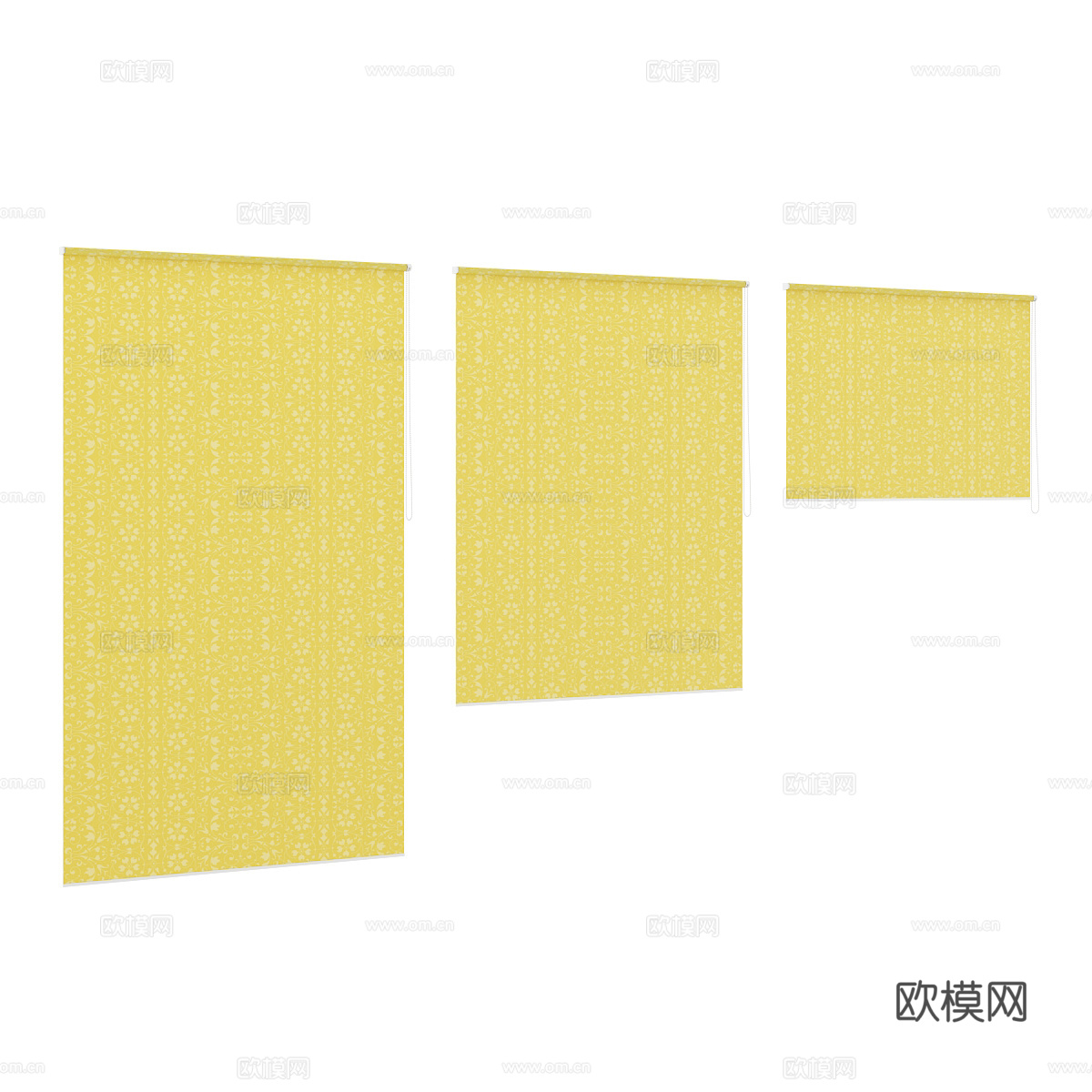 现代窗帘 布帘 卷帘 厨卫 卧室 书房帘组合3d模型
