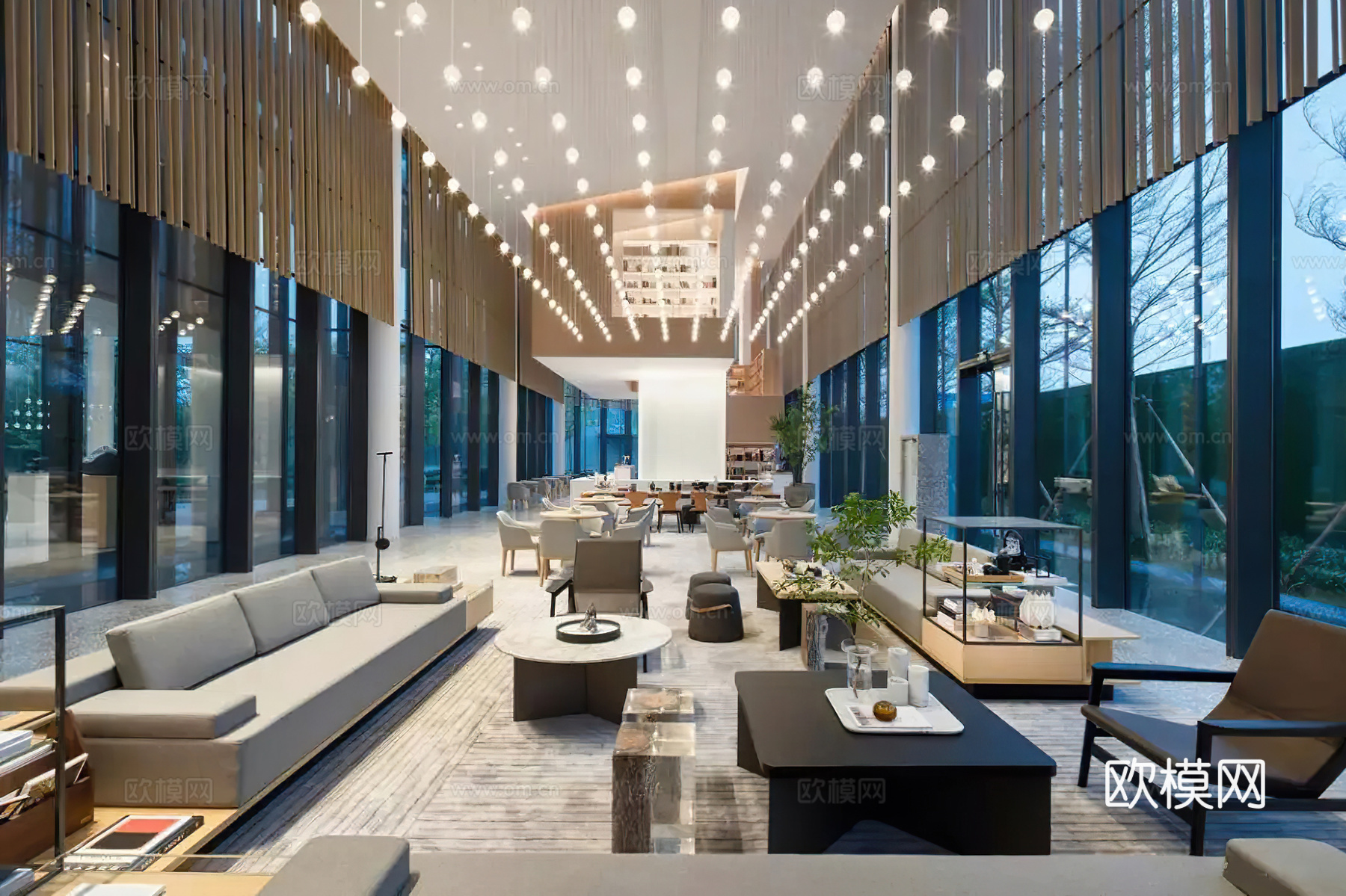 现代售楼处 咖啡厅 中餐厅 自助餐 火锅店 酒店 宴会厅 公3d模型