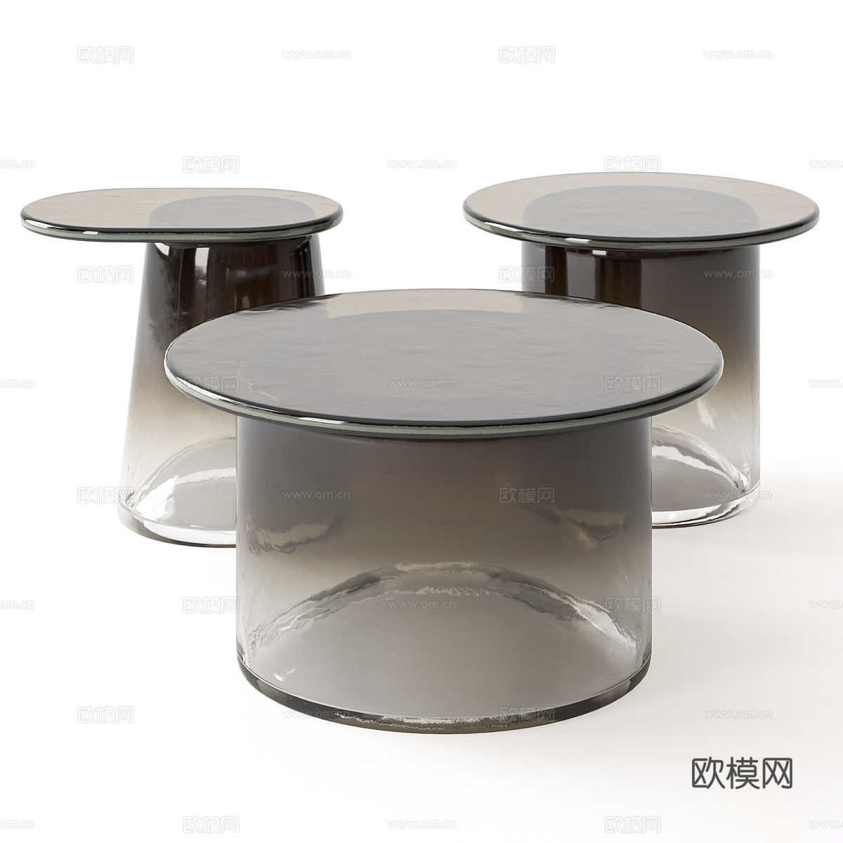 现代意式极简玻璃茶几3d模型