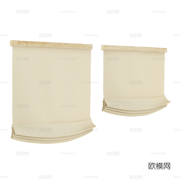 现代窗帘 布帘 卷帘 厨卫 卧室 书房帘组合3d模型下载