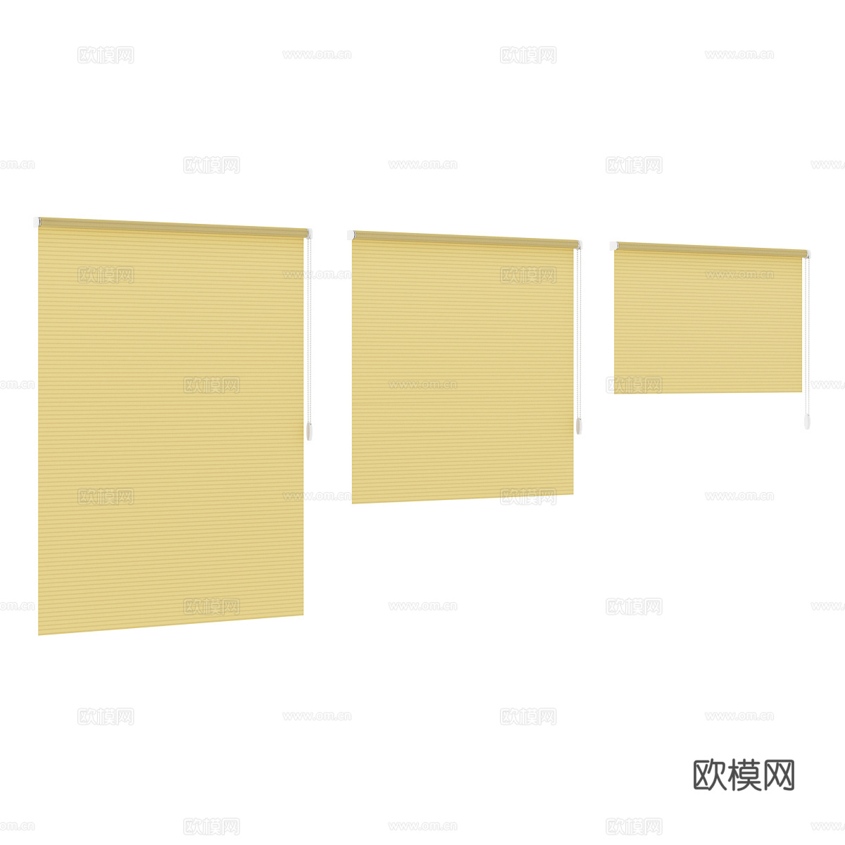 现代窗帘 布帘 卷帘 厨卫 卧室 书房帘组合3d模型