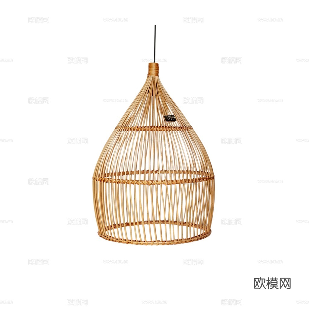 藤艺藤编吊灯北欧客厅卧室餐厅茶室藤灯日式民宿客栈展厅创意灯具su模型