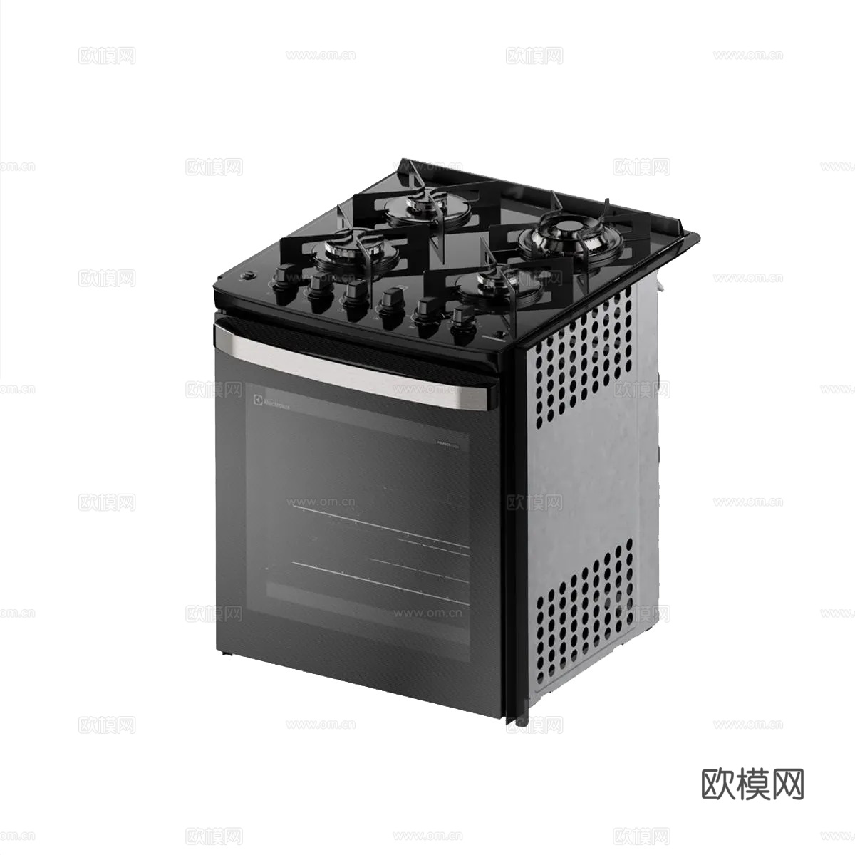 然气灶具多功能连体直立式带烤箱出口欧规英规50x50四气4个su模型