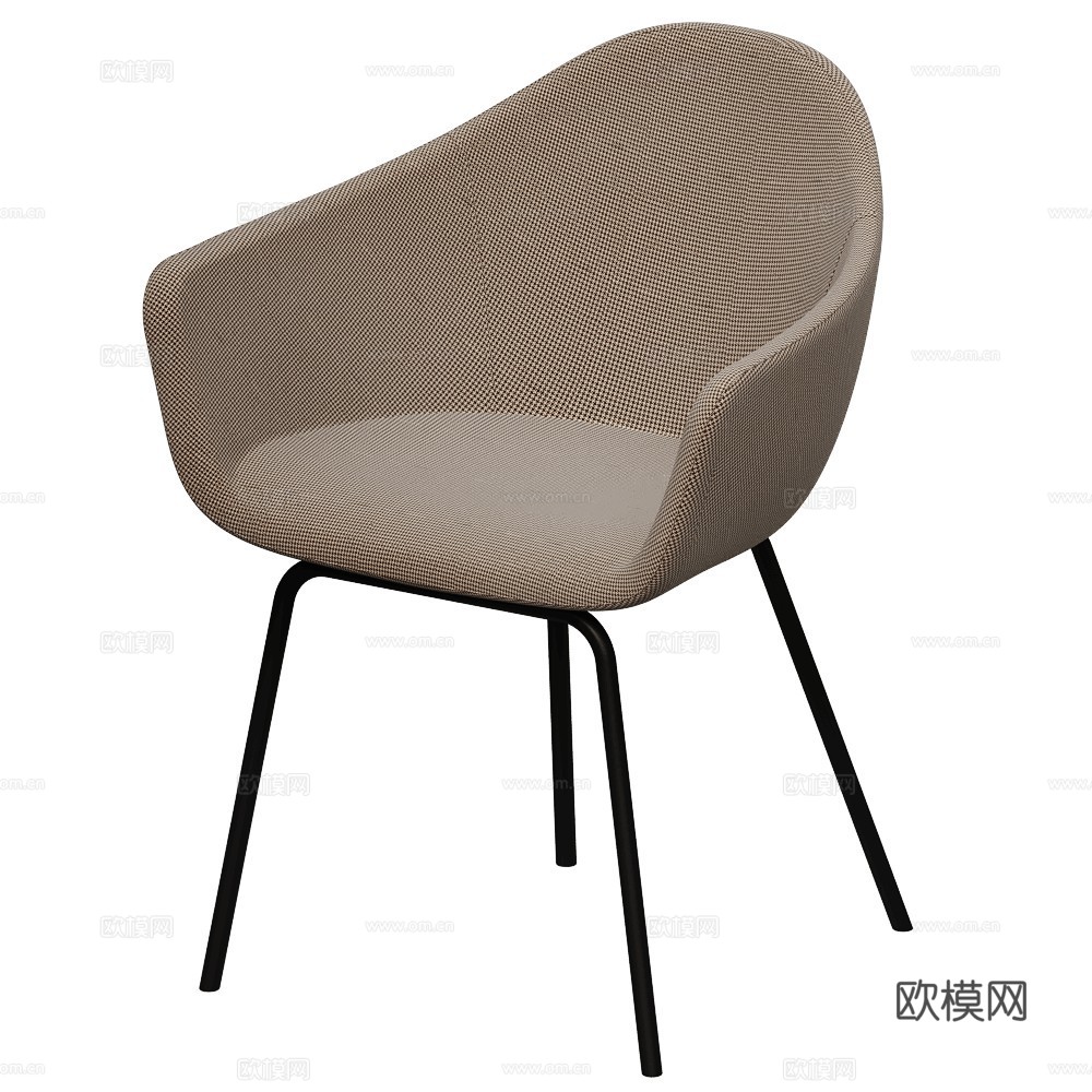 Blasco&amp;Vila 现代单椅 布艺单椅 扶手椅 餐椅3d模型