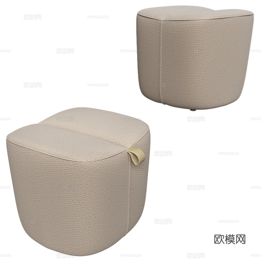Blasco&amp;Vila 现代布艺墩子 小墩镇 沙发凳 梳妆凳3d模型