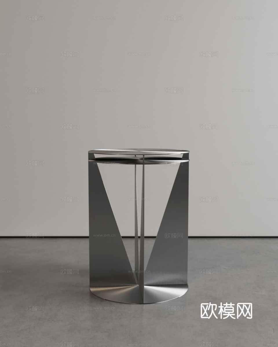 不锈钢边几茶几矮凳3d模型