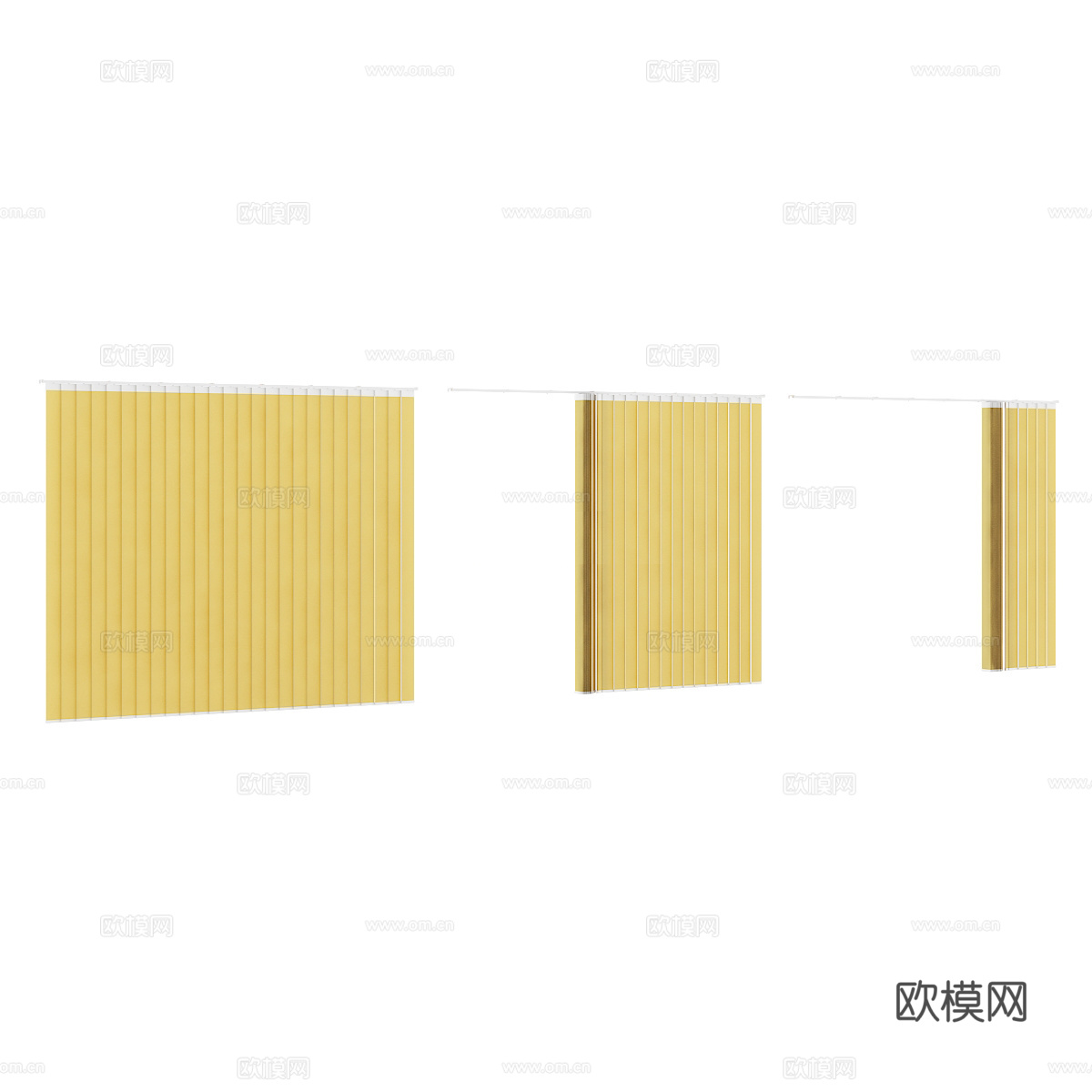 现代窗帘 布帘 卷帘 厨卫 卧室 书房帘组合3d模型