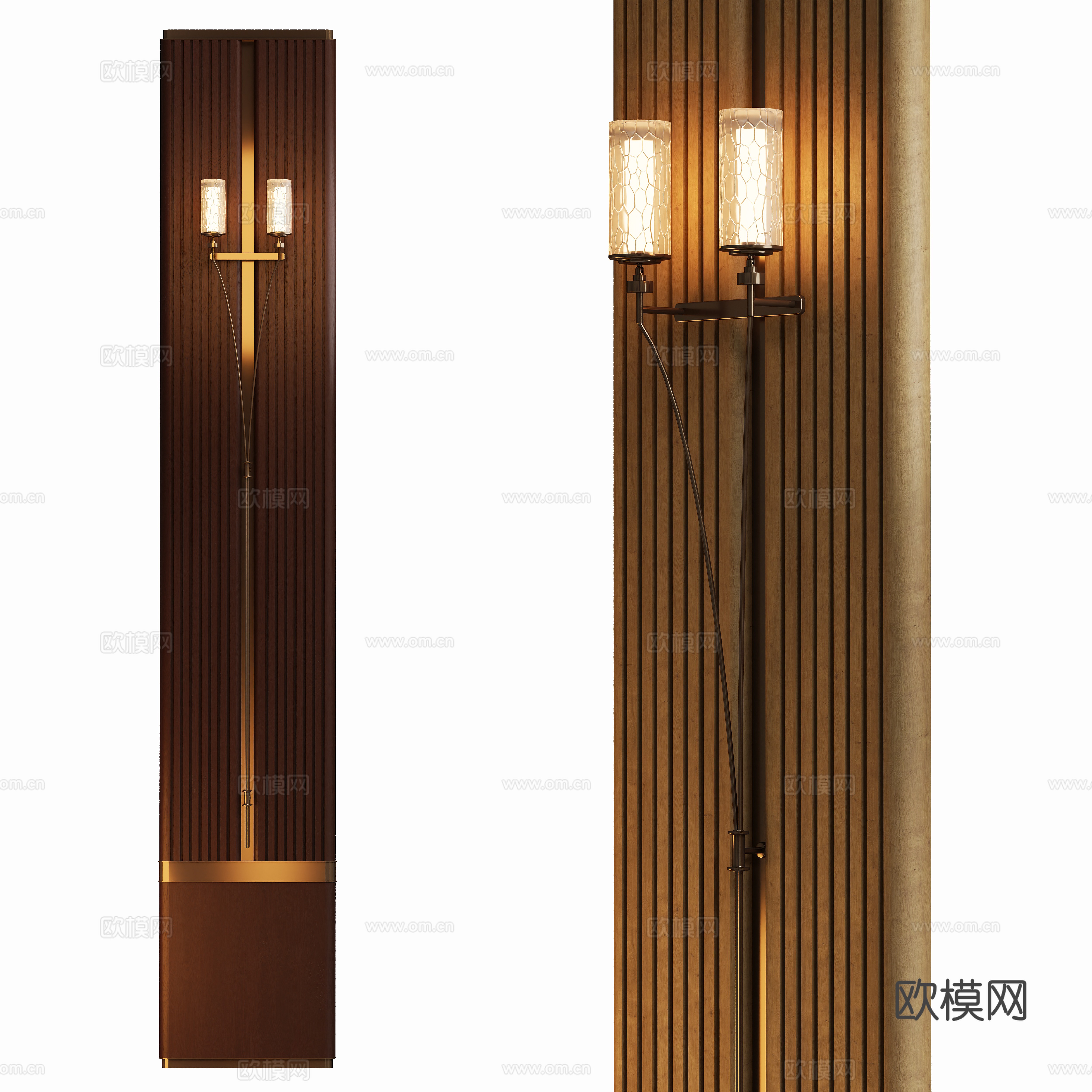 现代售楼部屏风隔断壁灯3d模型