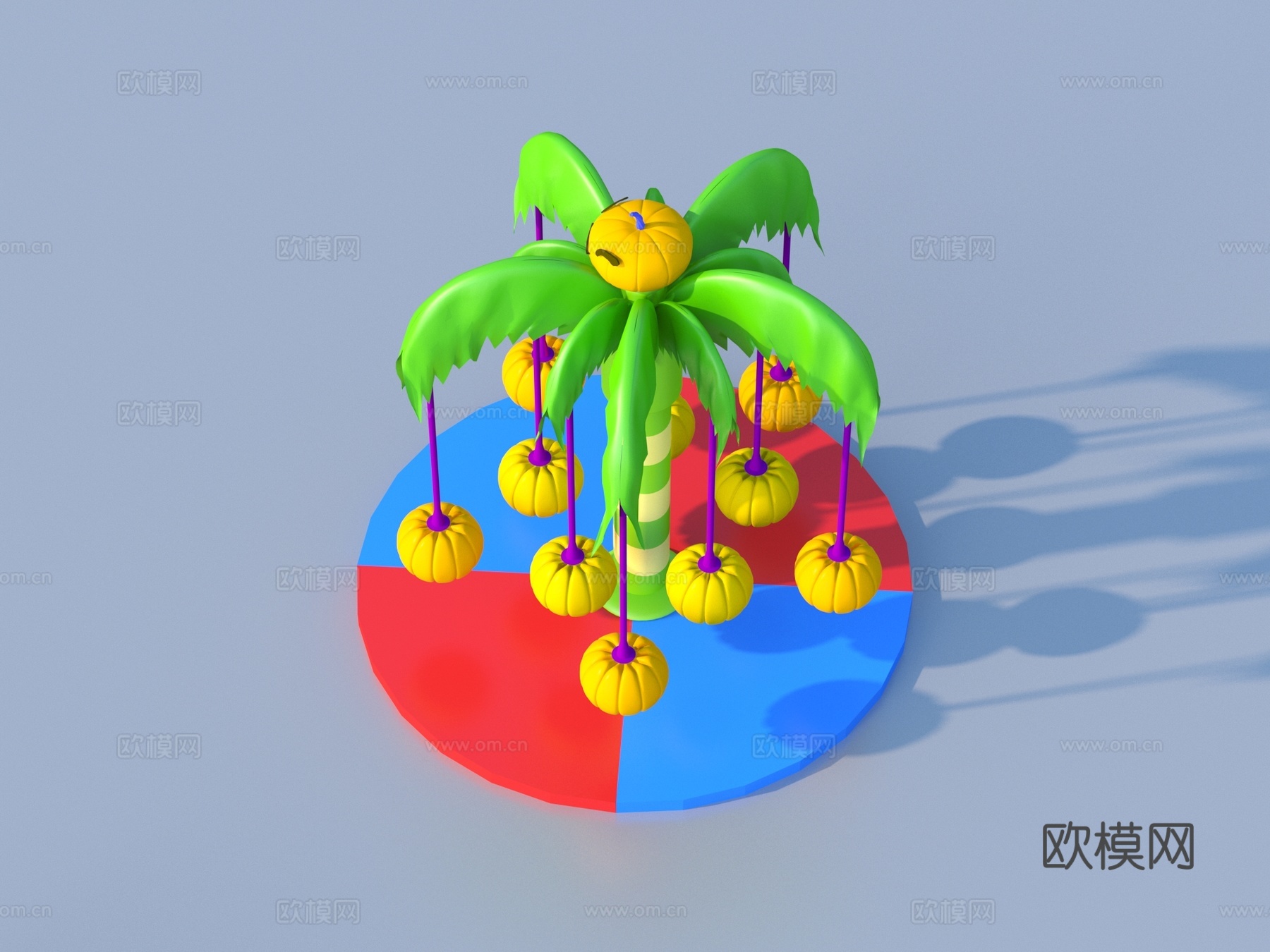 卡通玩具 儿童乐园转转乐 旋转木马3d模型