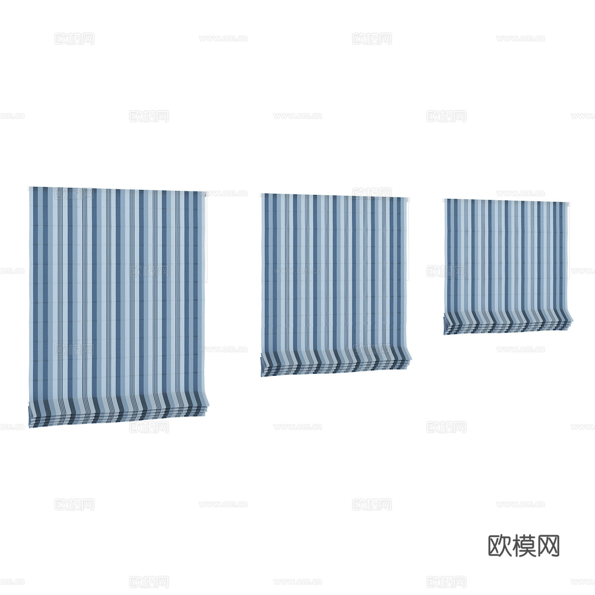 现代窗帘 布帘 卷帘 厨卫 卧室 书房帘组合3d模型