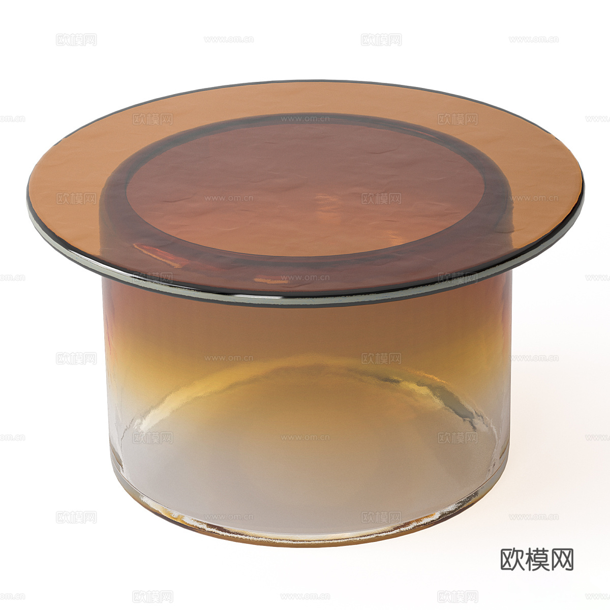 现代意式极简玻璃茶几3d模型