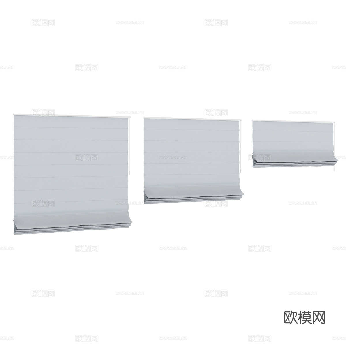 现代窗帘 布帘 卷帘 厨卫 卧室 书房帘组合3d模型