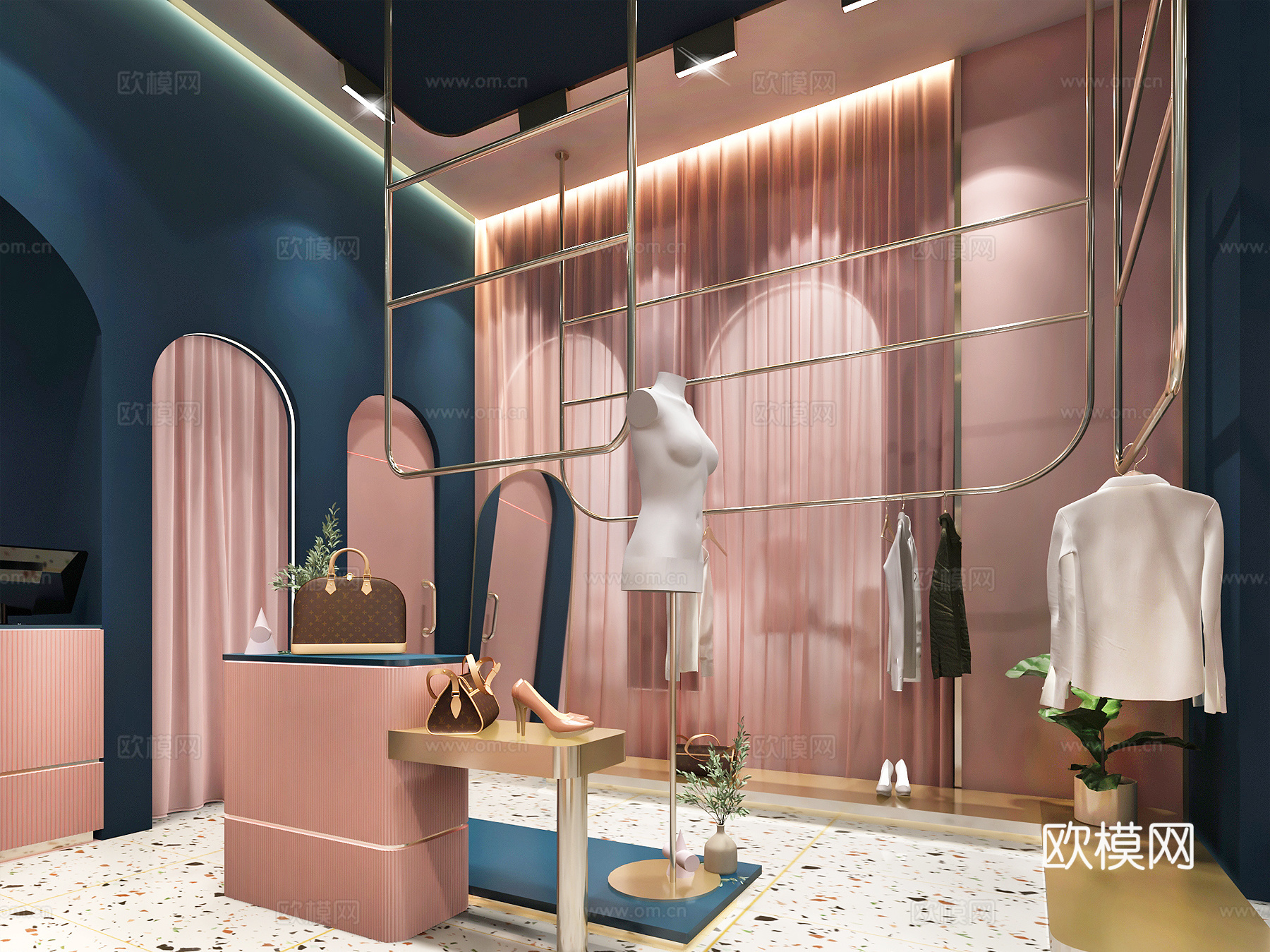 简欧服装店3d模型