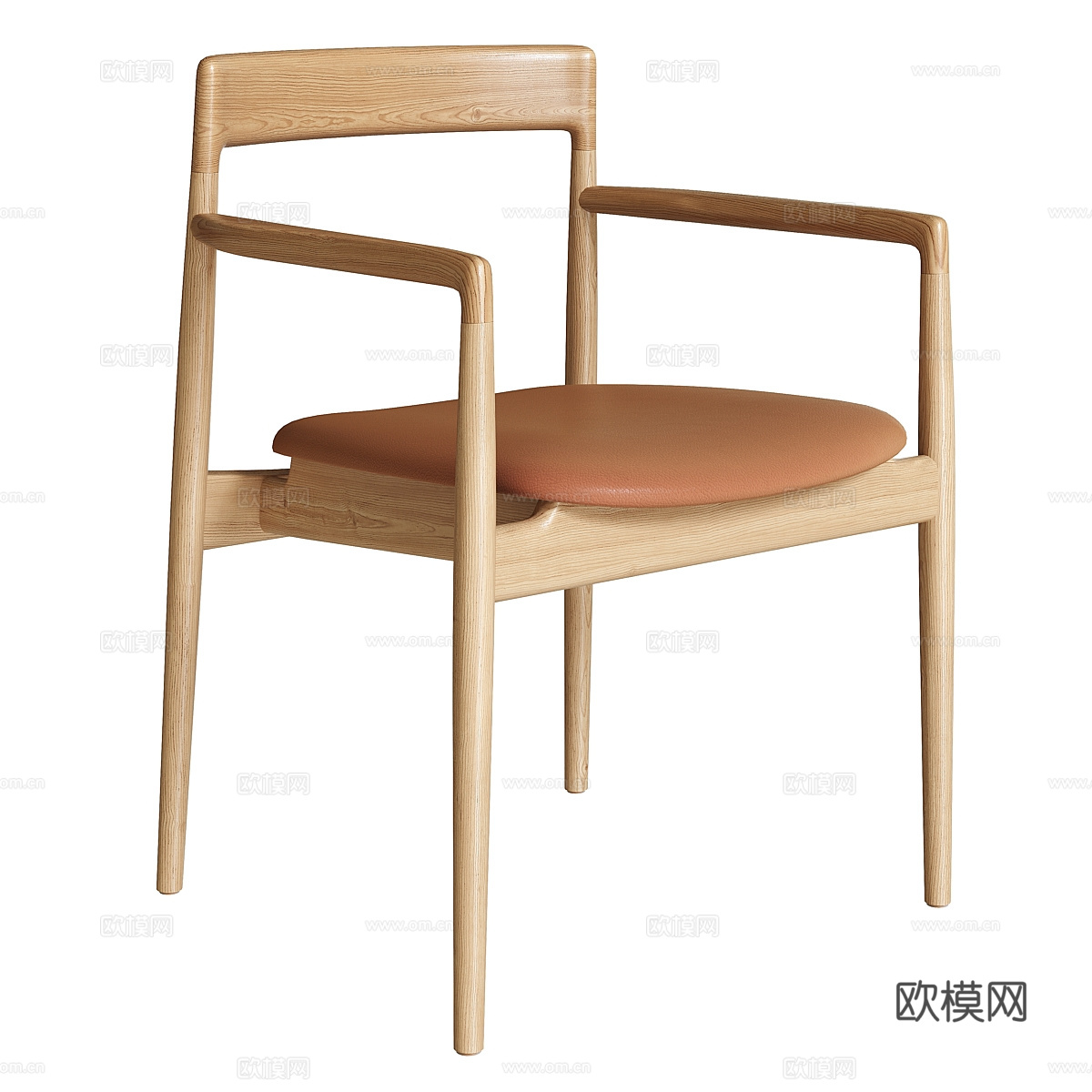 新中式实木长餐桌椅3d模型